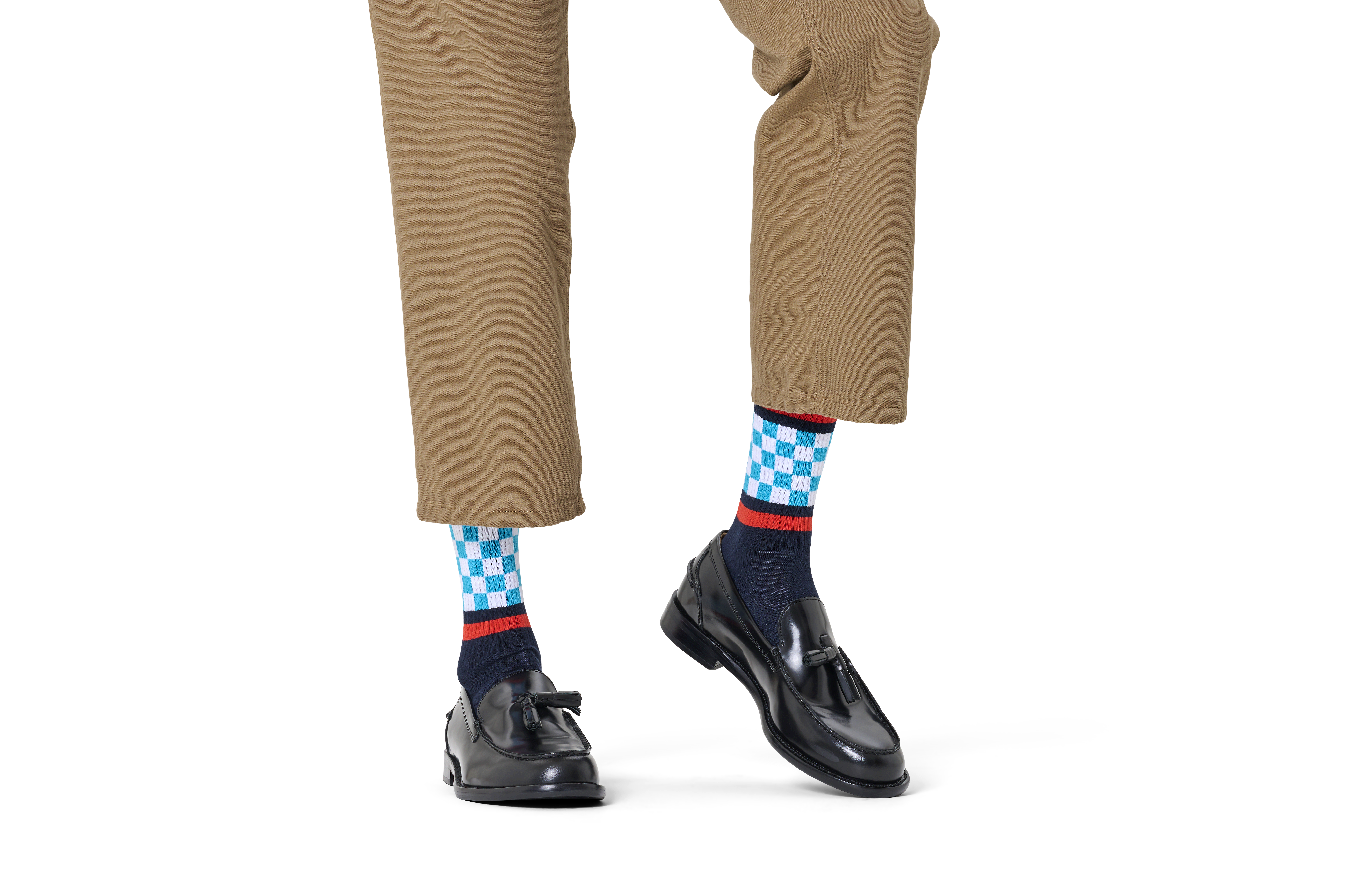 Checked Stripe Sneaker Sock