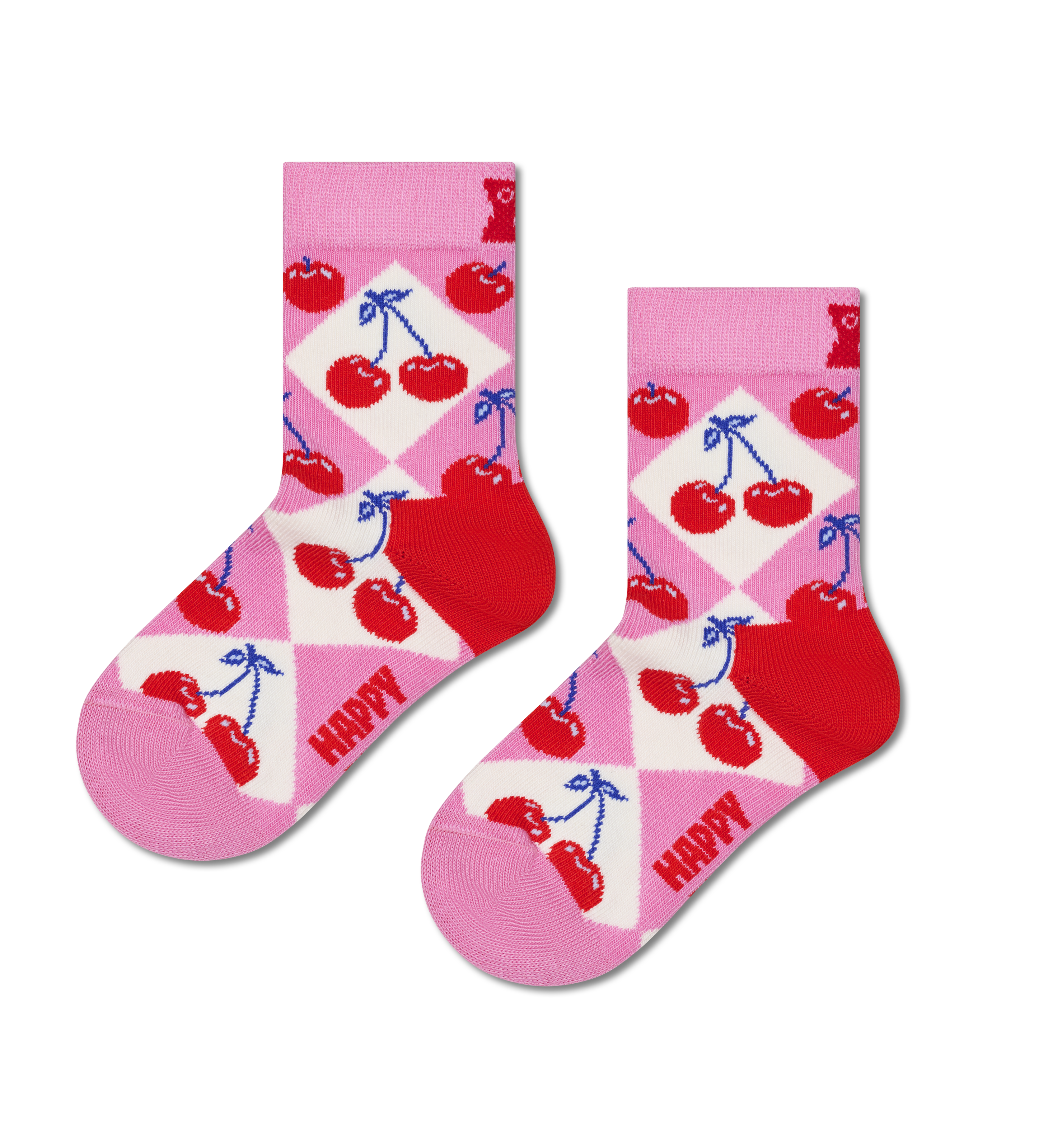 Kids Cherry Argyle Sock