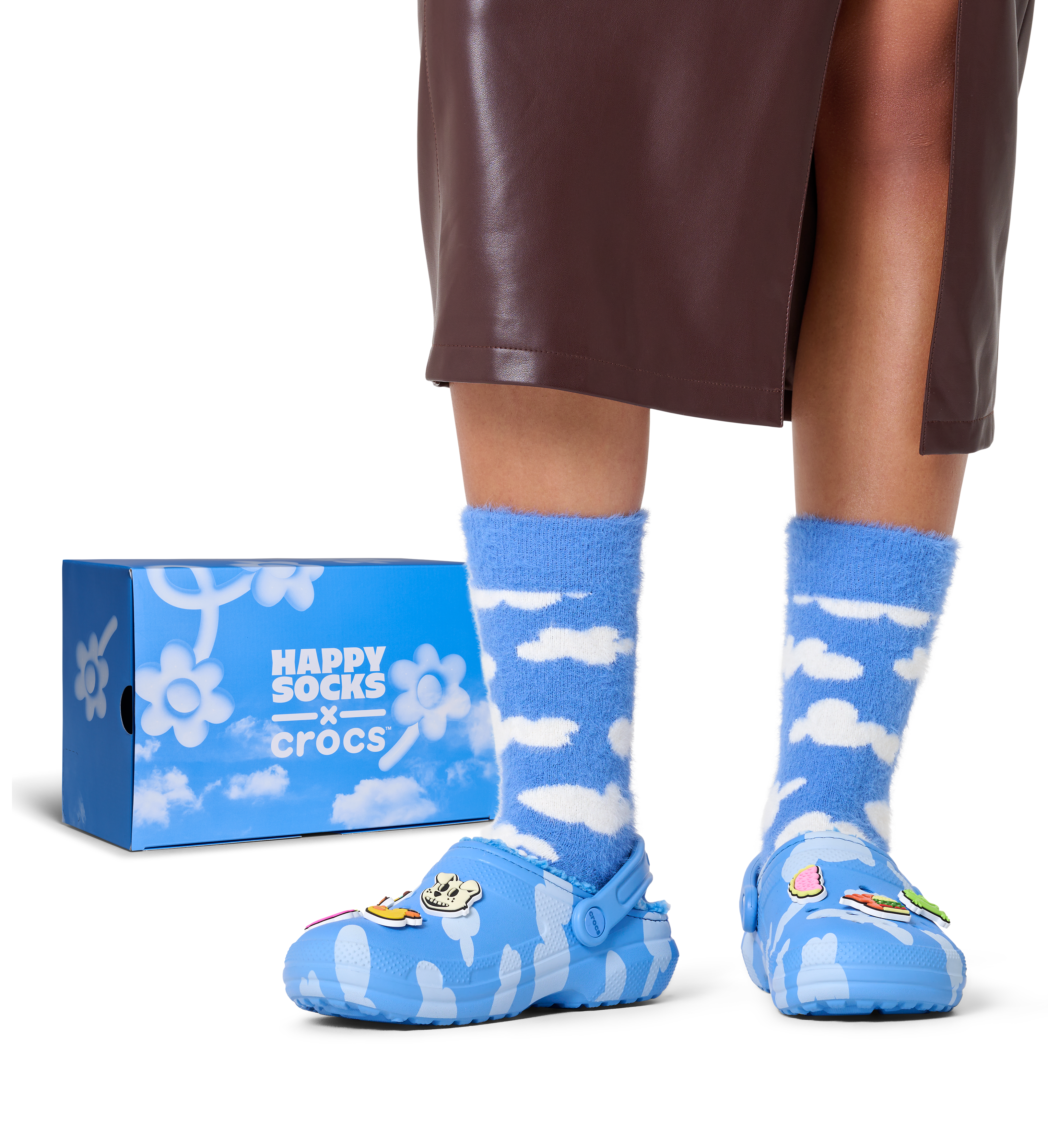 Happy Socks x Crocs - Cloudy Classic Lined Clog