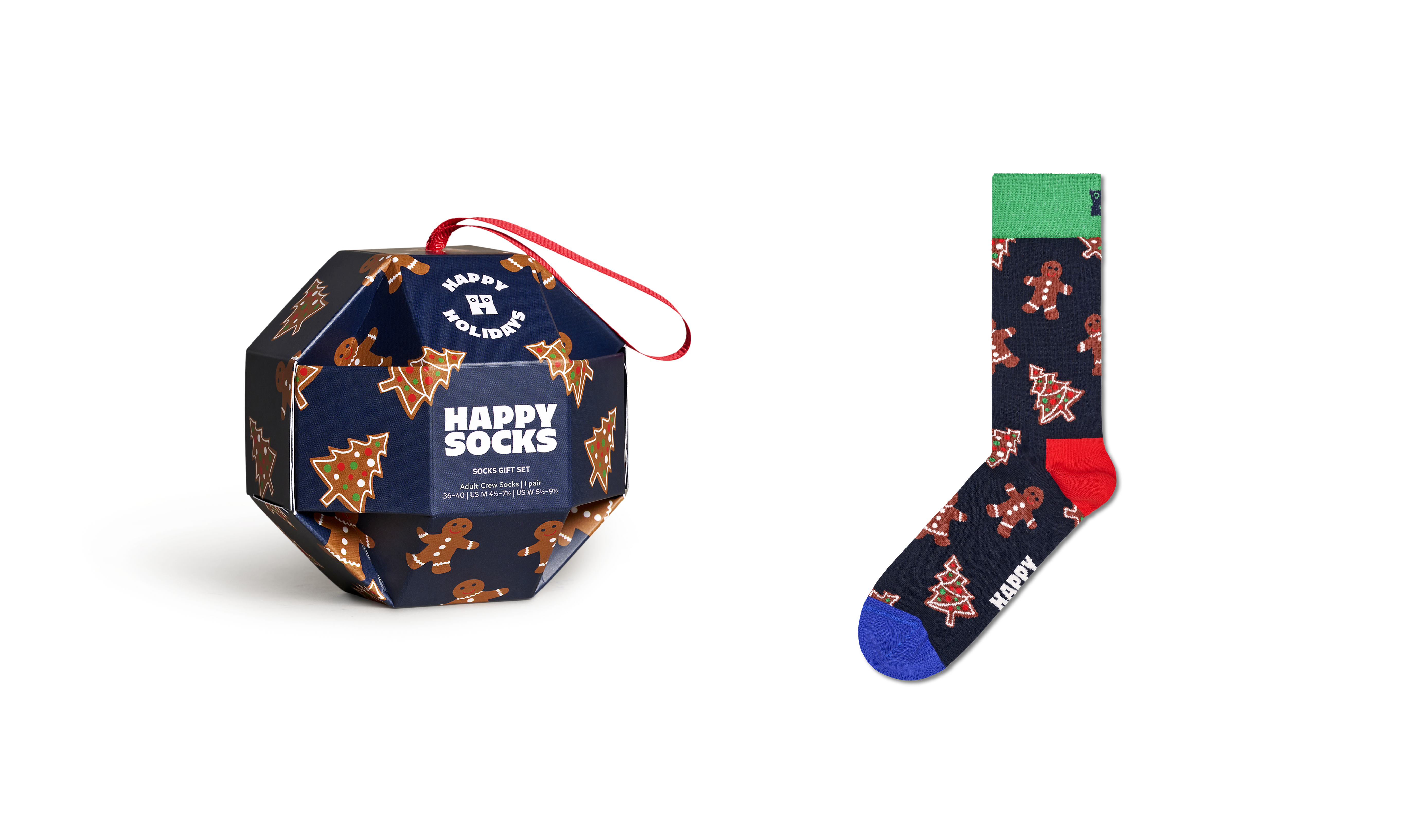 1-Pack Gingerbread Cookies Socks Gift Set