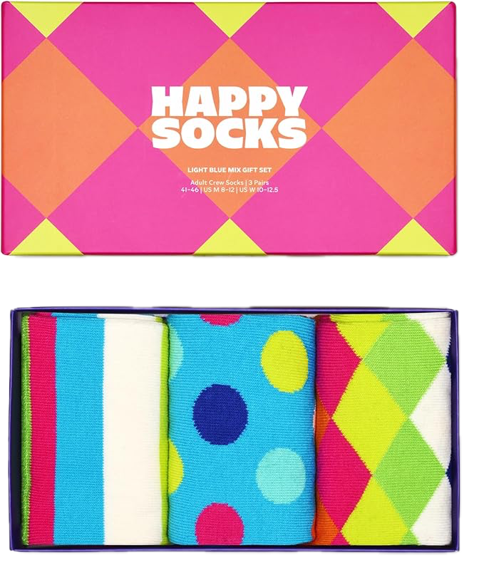3-Pack Light Blue Mix Socks Gift Set