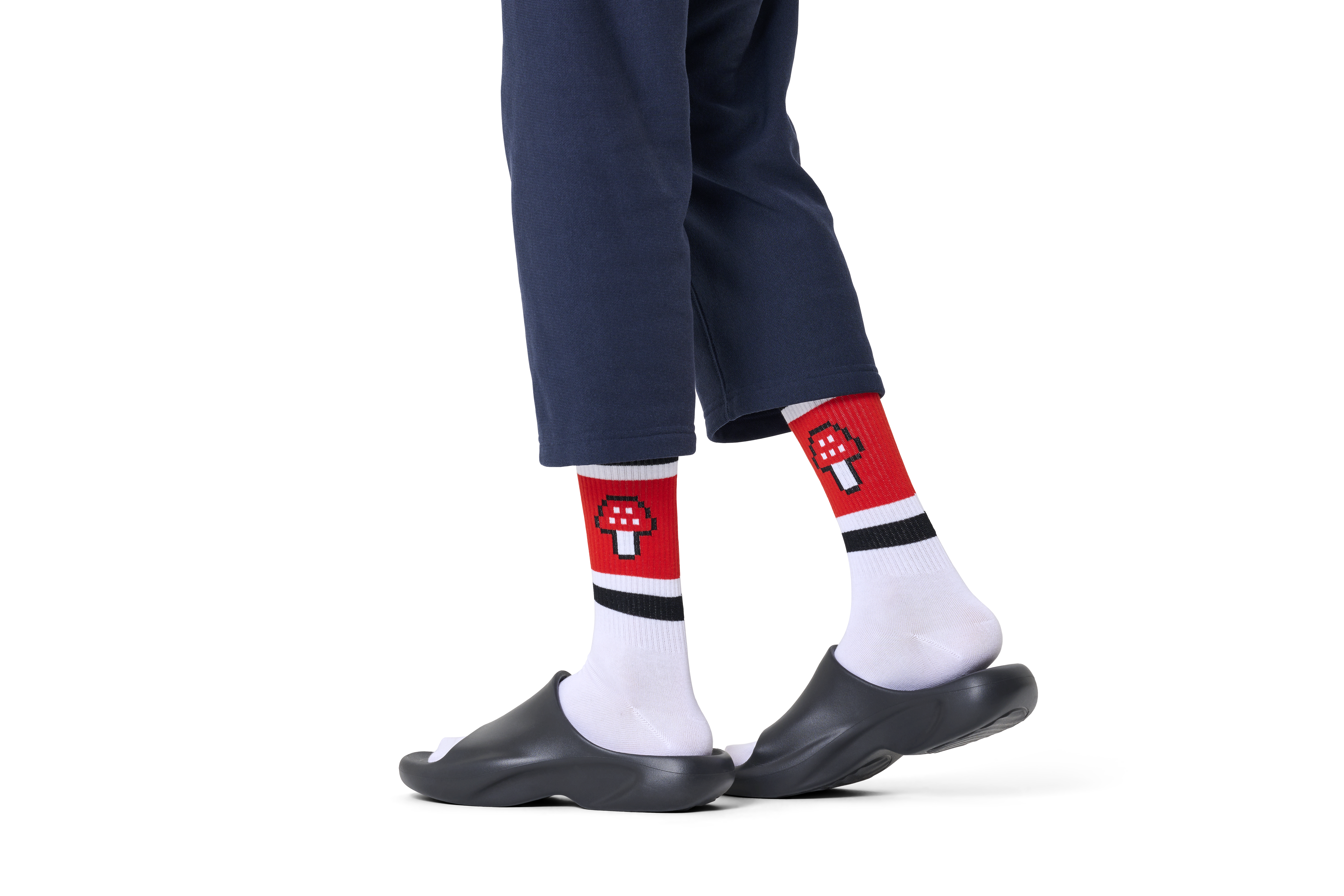 Mushroom Stripe Sneaker Sock