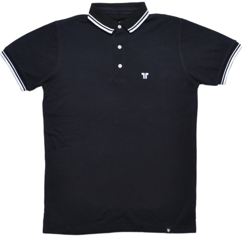 Galléros póló Fekete-fehér