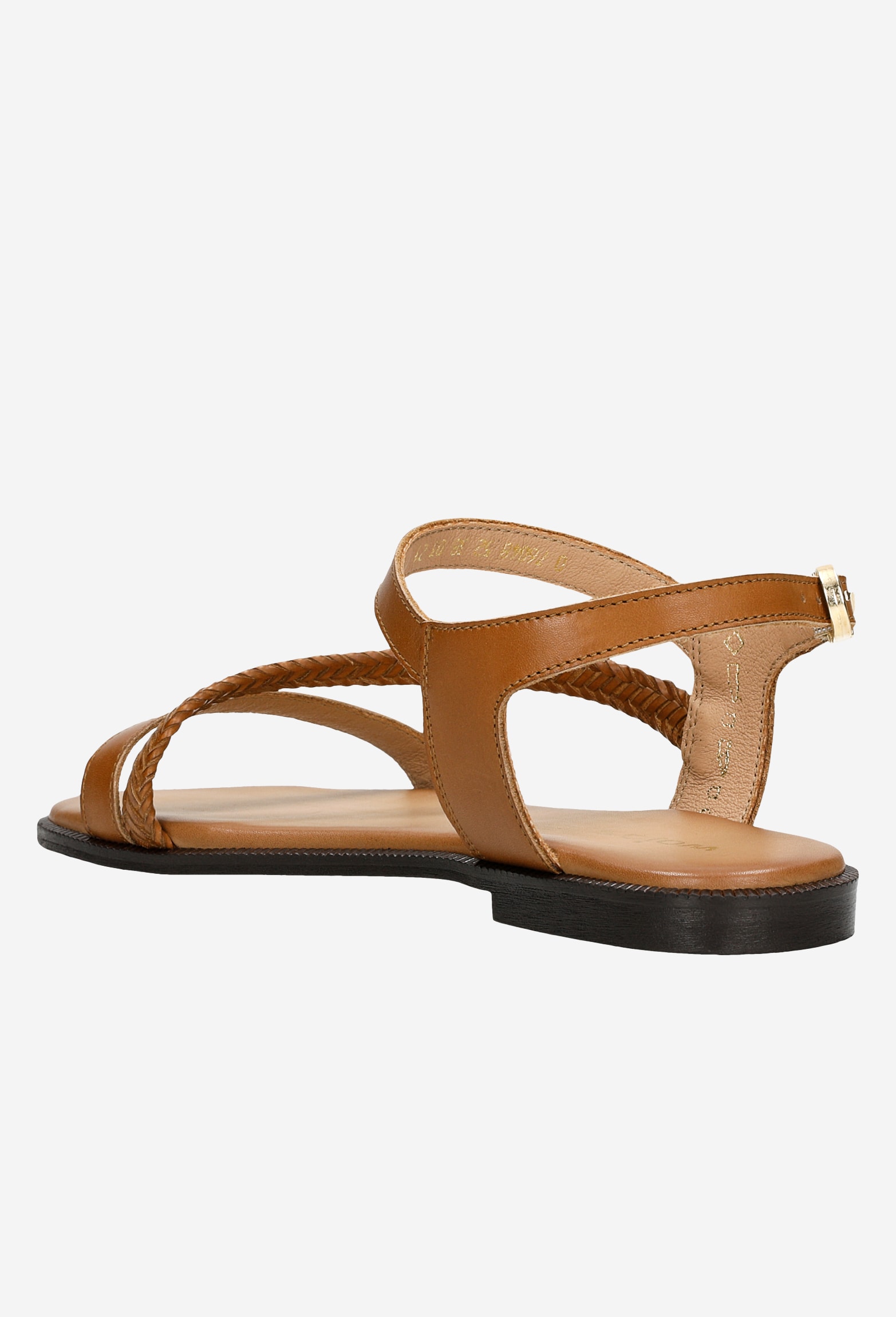 Złote sandały damskie na płaskiej podeszwie