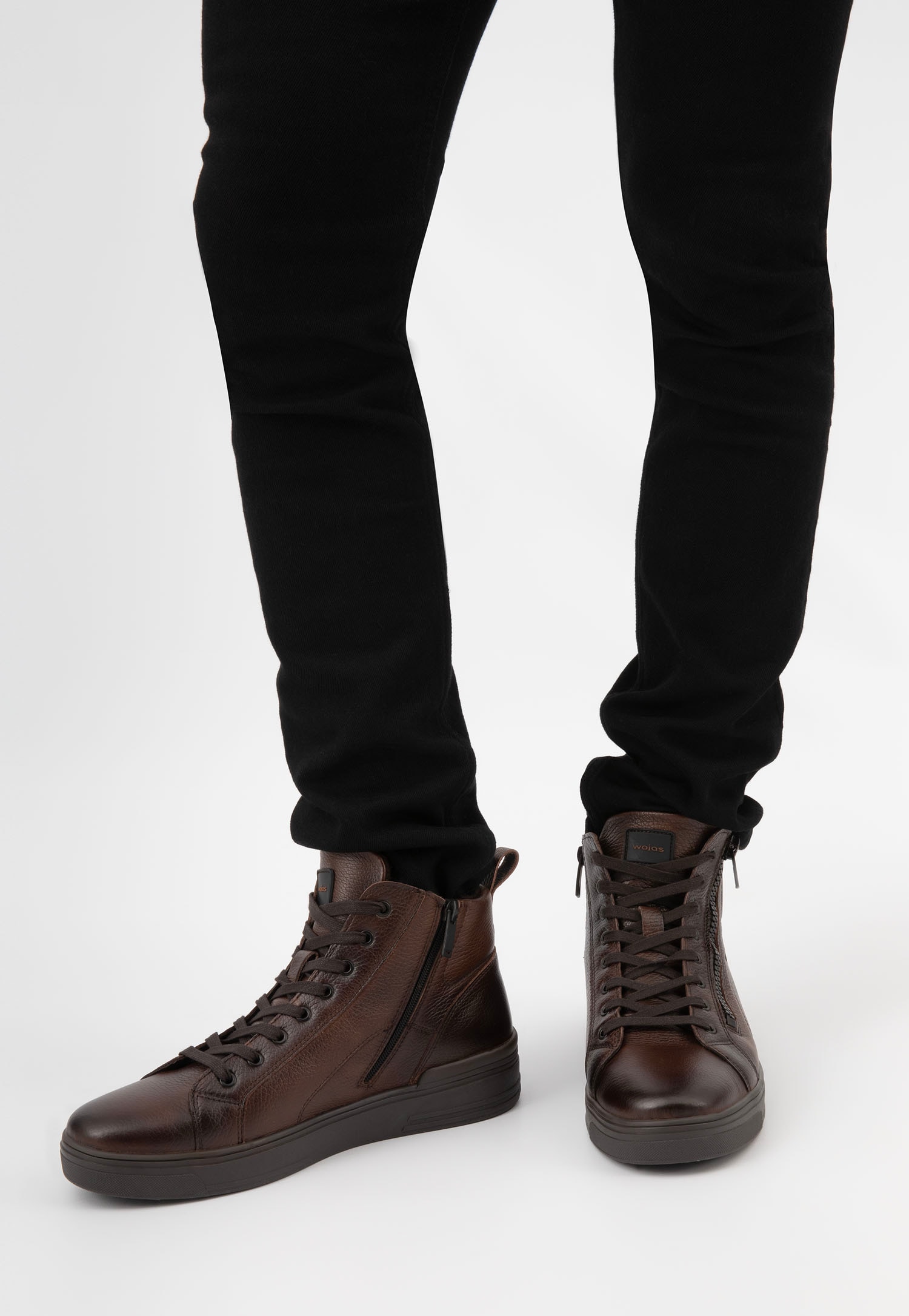 Brązowe wysokie trampki męskie ocieplane