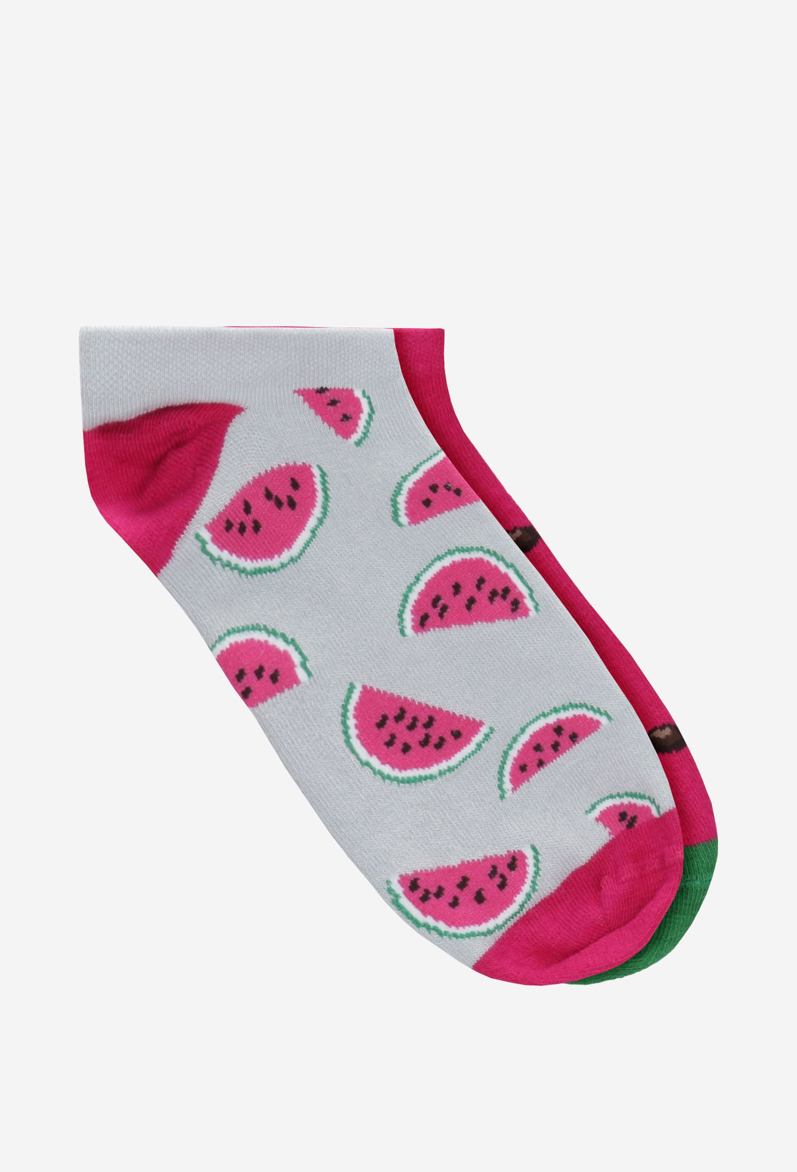 Granatowo-żółte stopki z nadrukiem