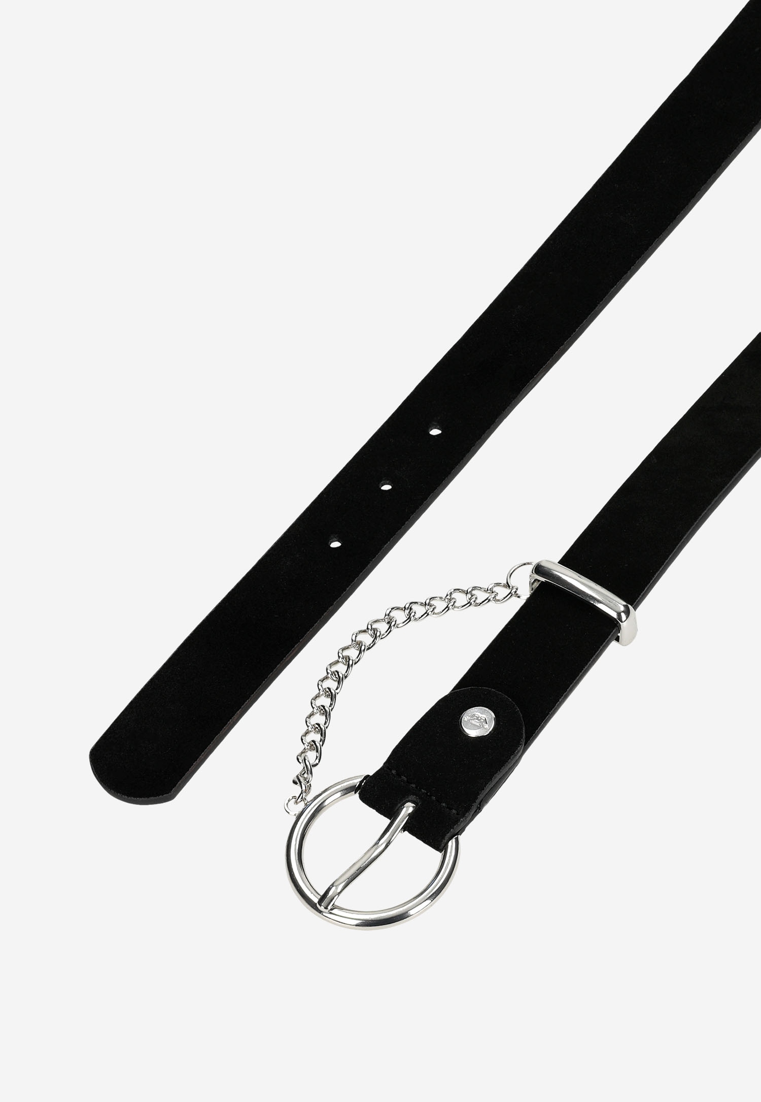 Czarny pasek damski welurowy