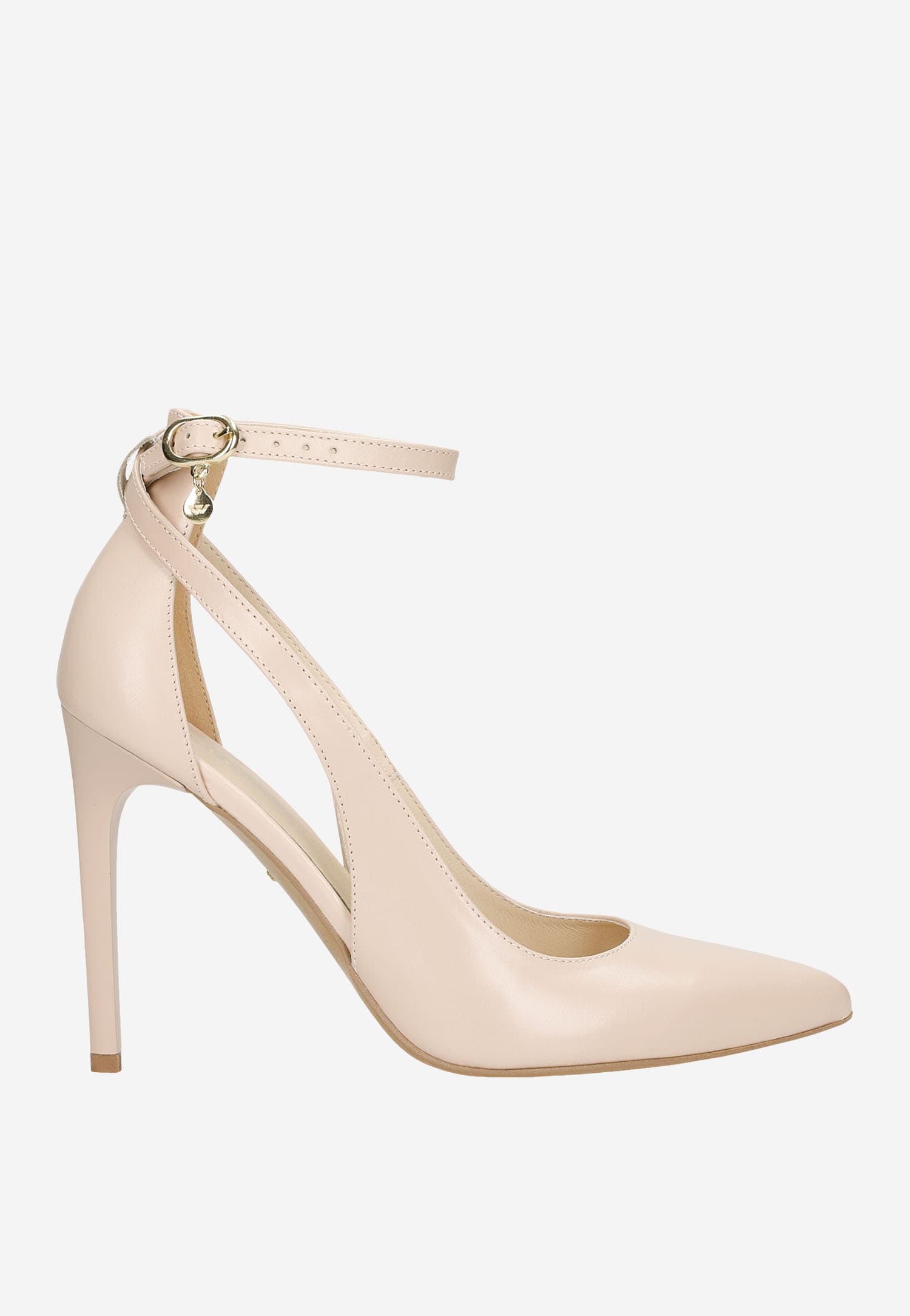 Eleganckie beżowe czółenka damskie na szpilce