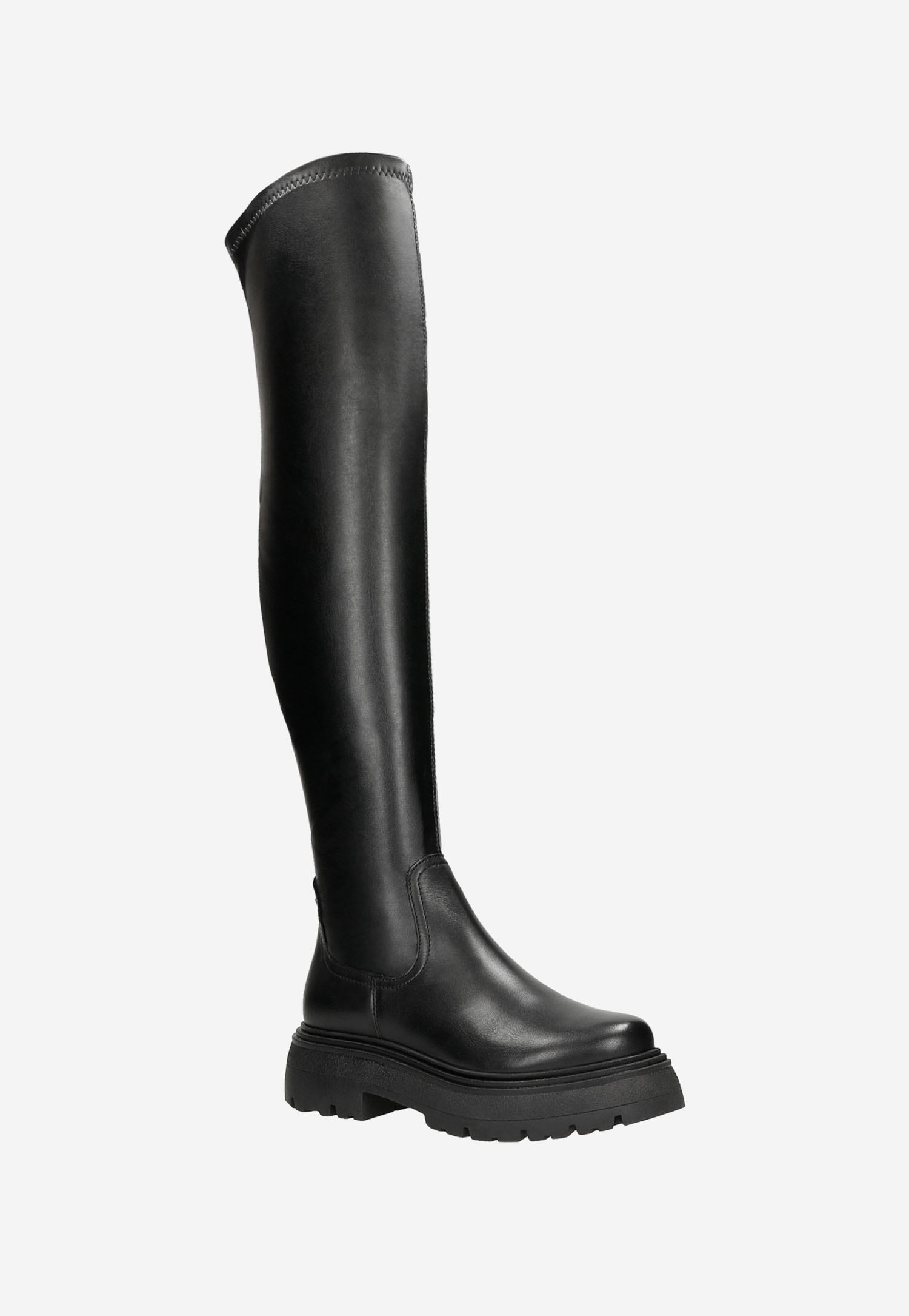 Czarne wysokie kozaki damskie typu bikery