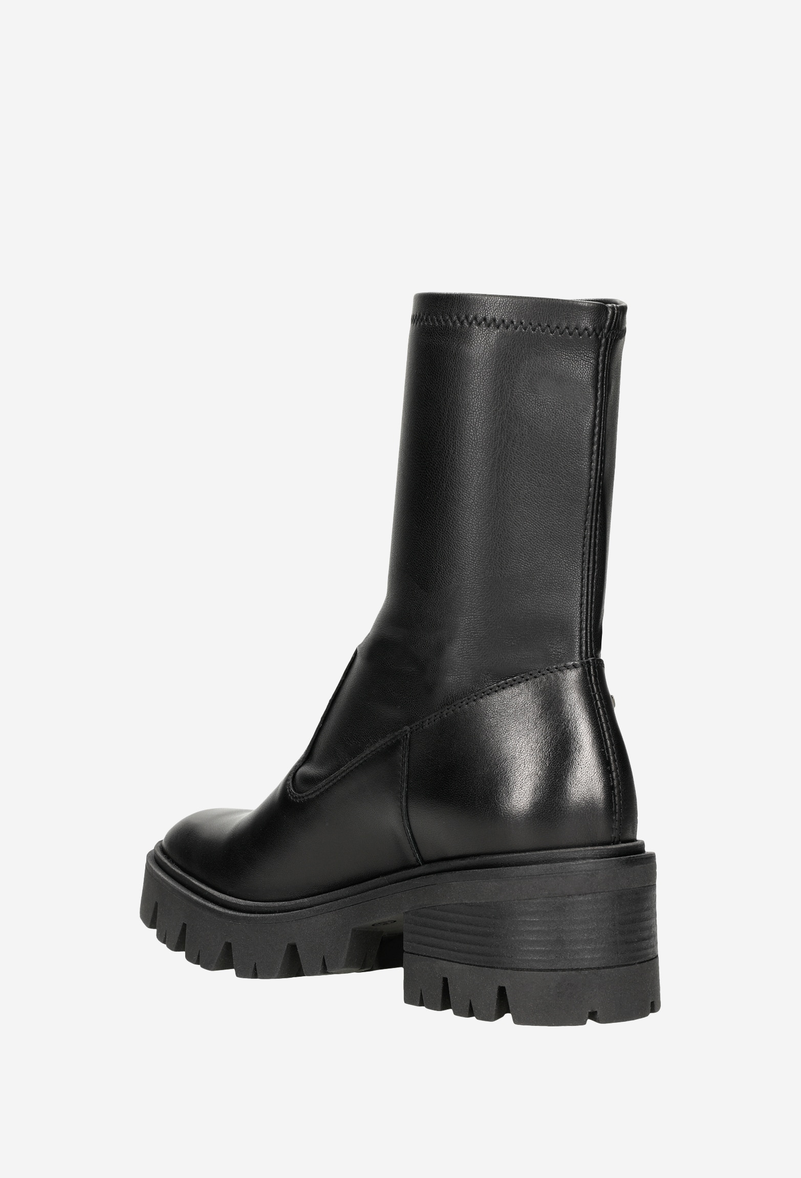 Czarne jesienne bikery damskie z wysoką cholewką