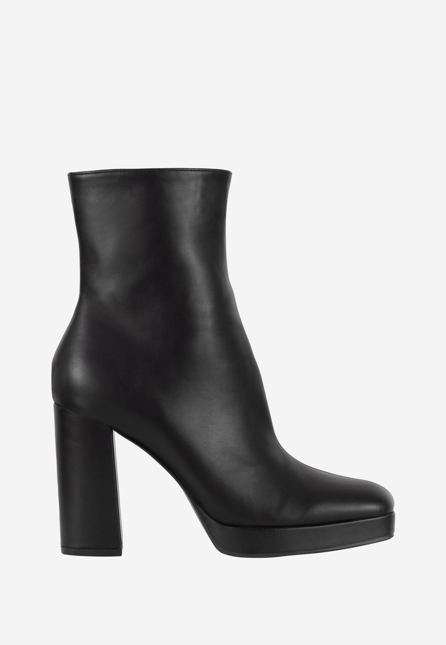 WJS czarne botki damskie na wysokim obcasie