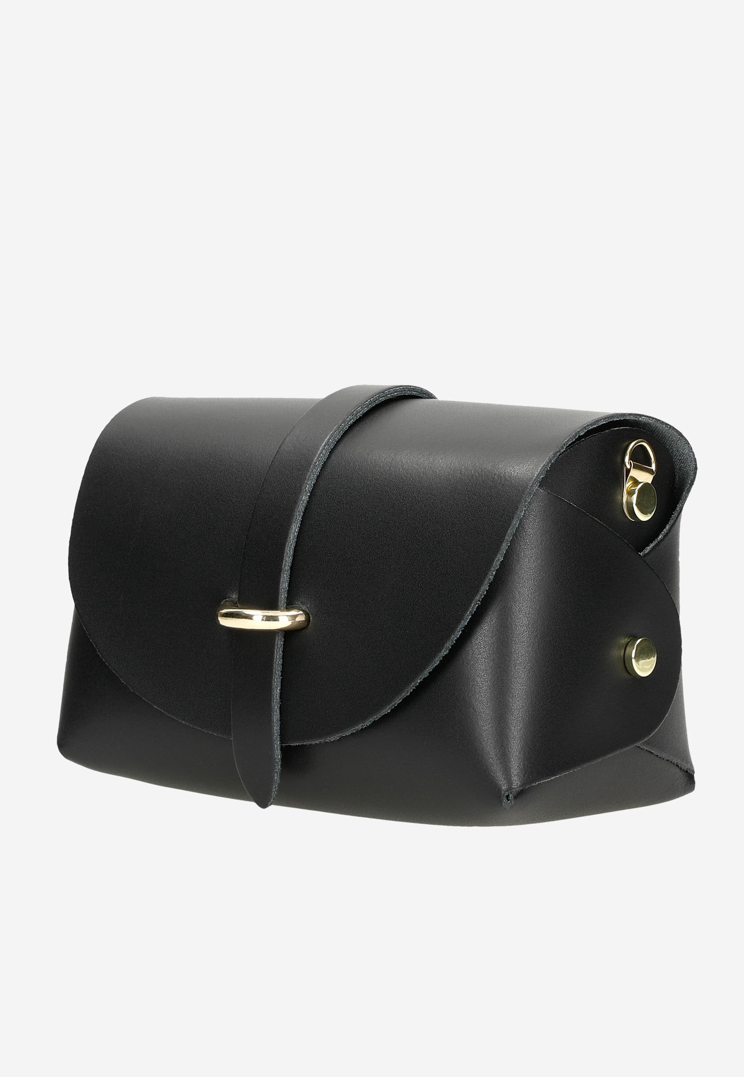 Mała czarna wizytowa torebka damska ze skóry licowej