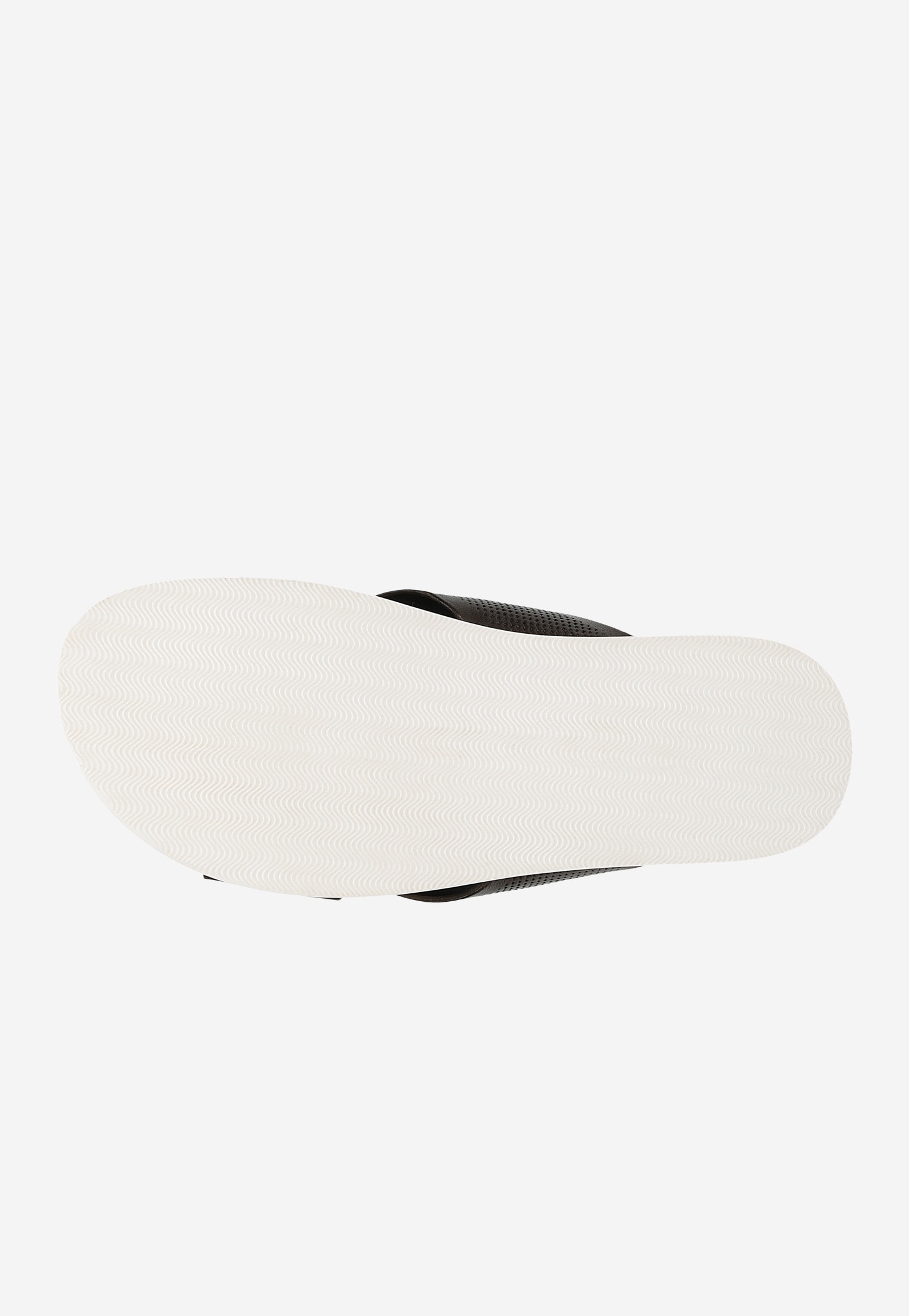 Ciemnobrązowe klapki męskie z perforowanej skóry licowej