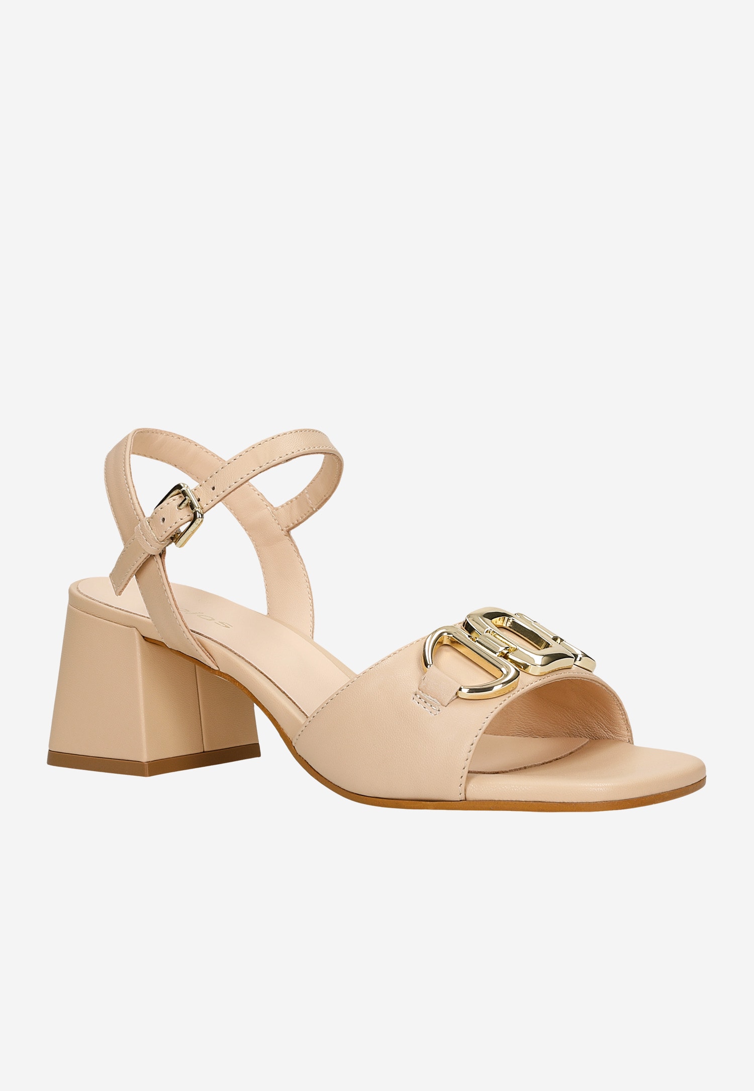 Eleganckie beżowe sandały damskie na obcasie