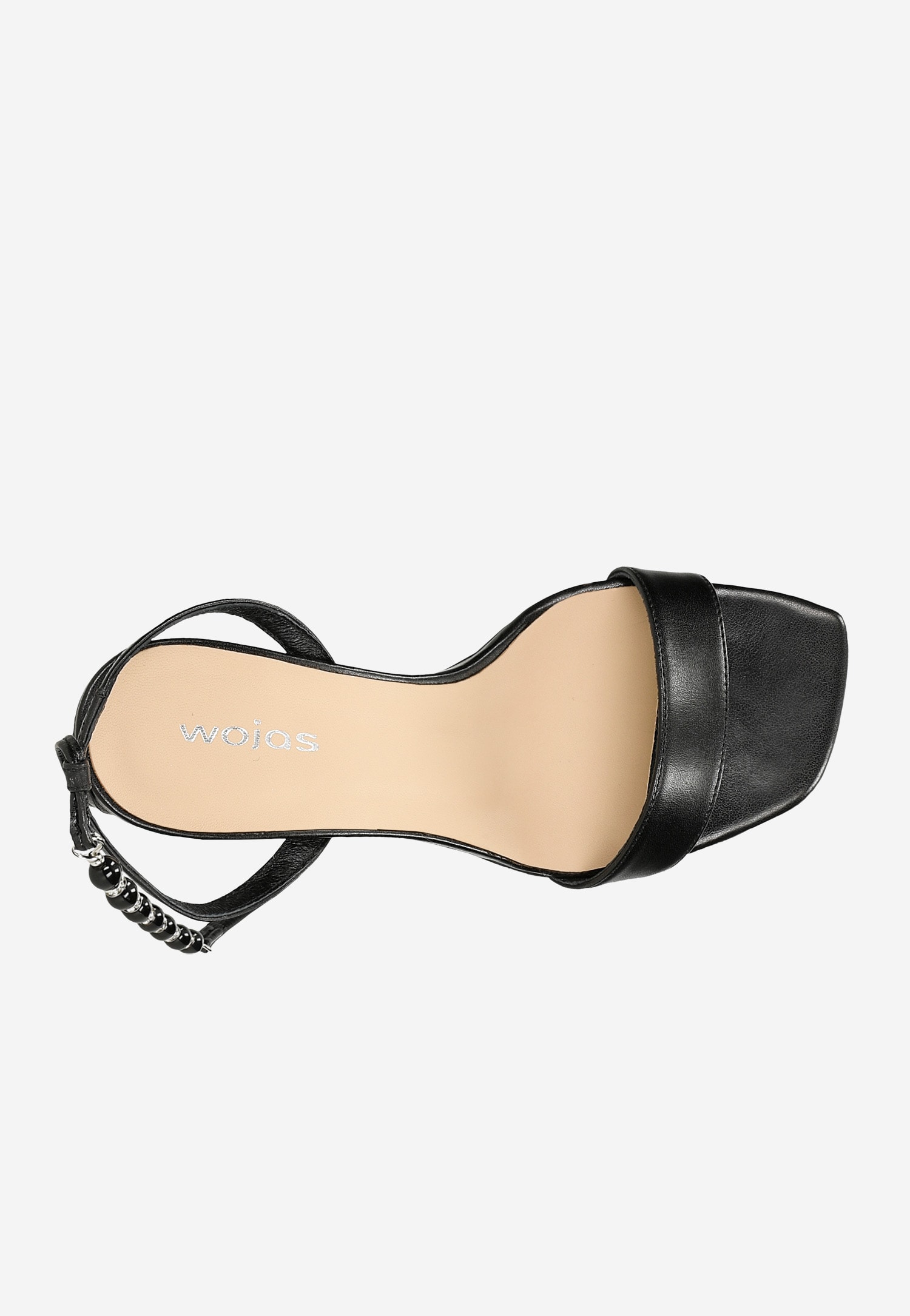 Czarne sandały na obcasie z wiązaniem wokół kostki