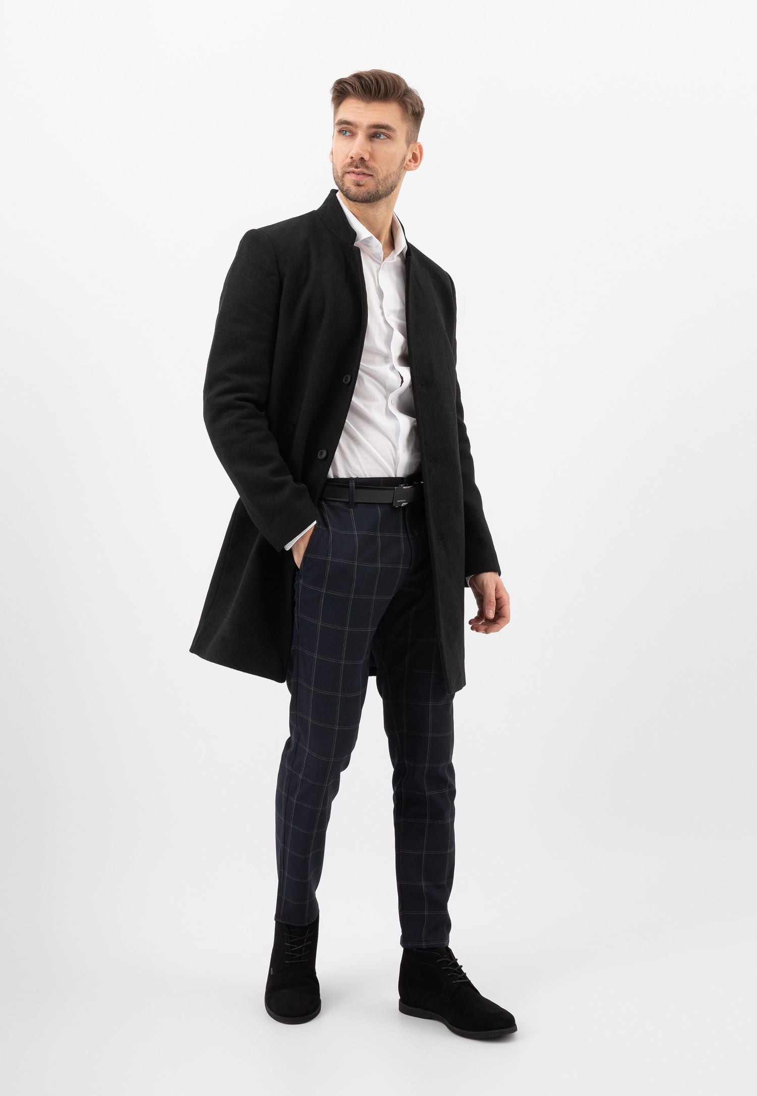 Stylowe czarne trzewiki męskie