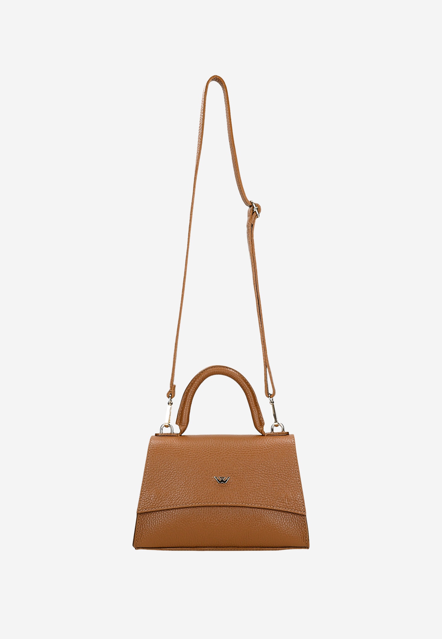 Jasnobrązowa torebka typu kuferek