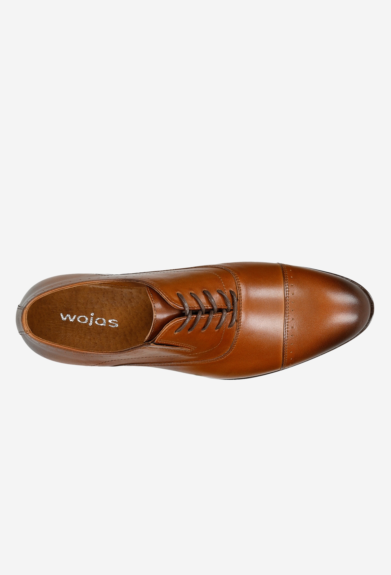 Jasnobrązowe półbuty męskie ze skóry licowej