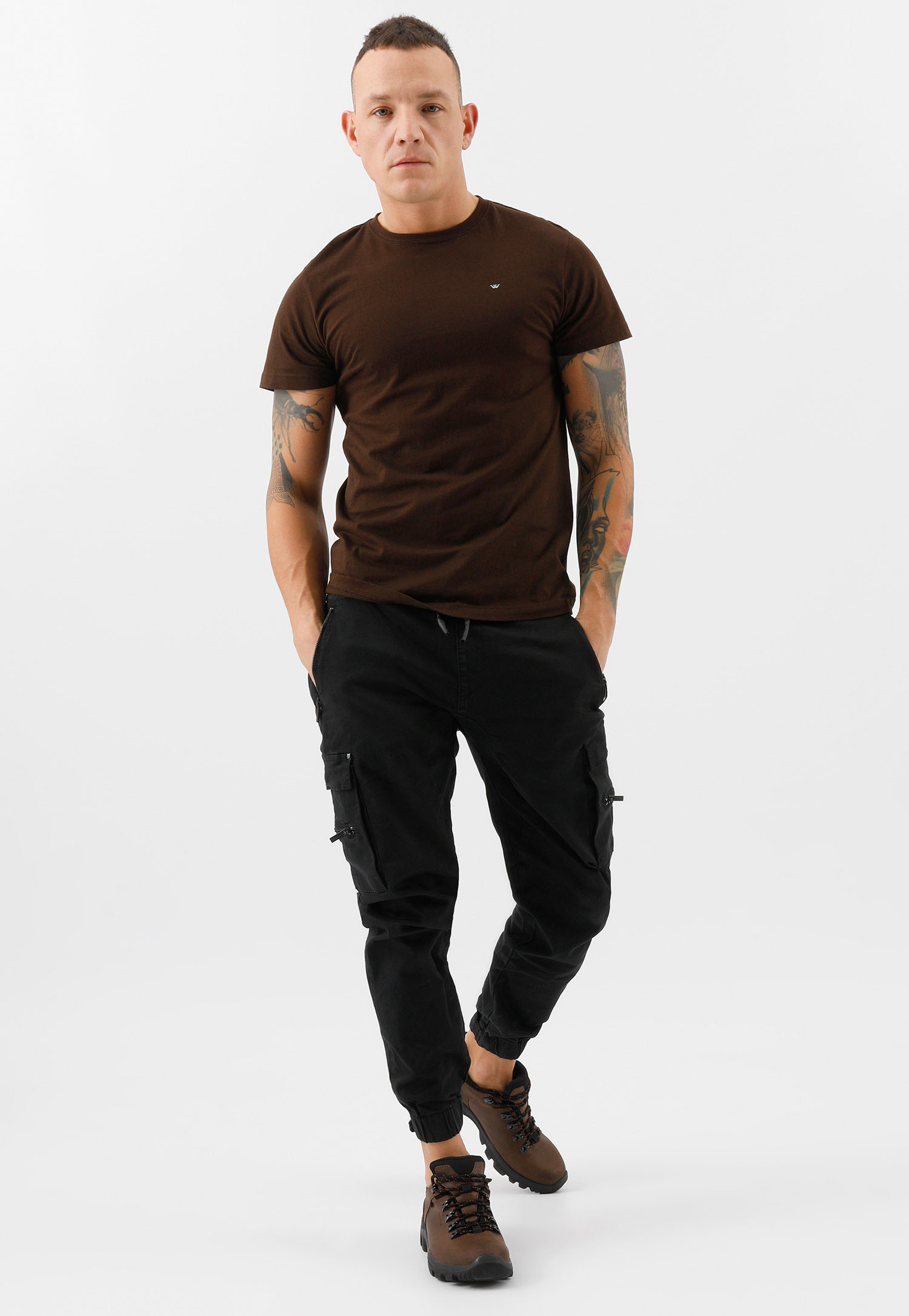 Brązowe trzewiki męskie trekkingowe