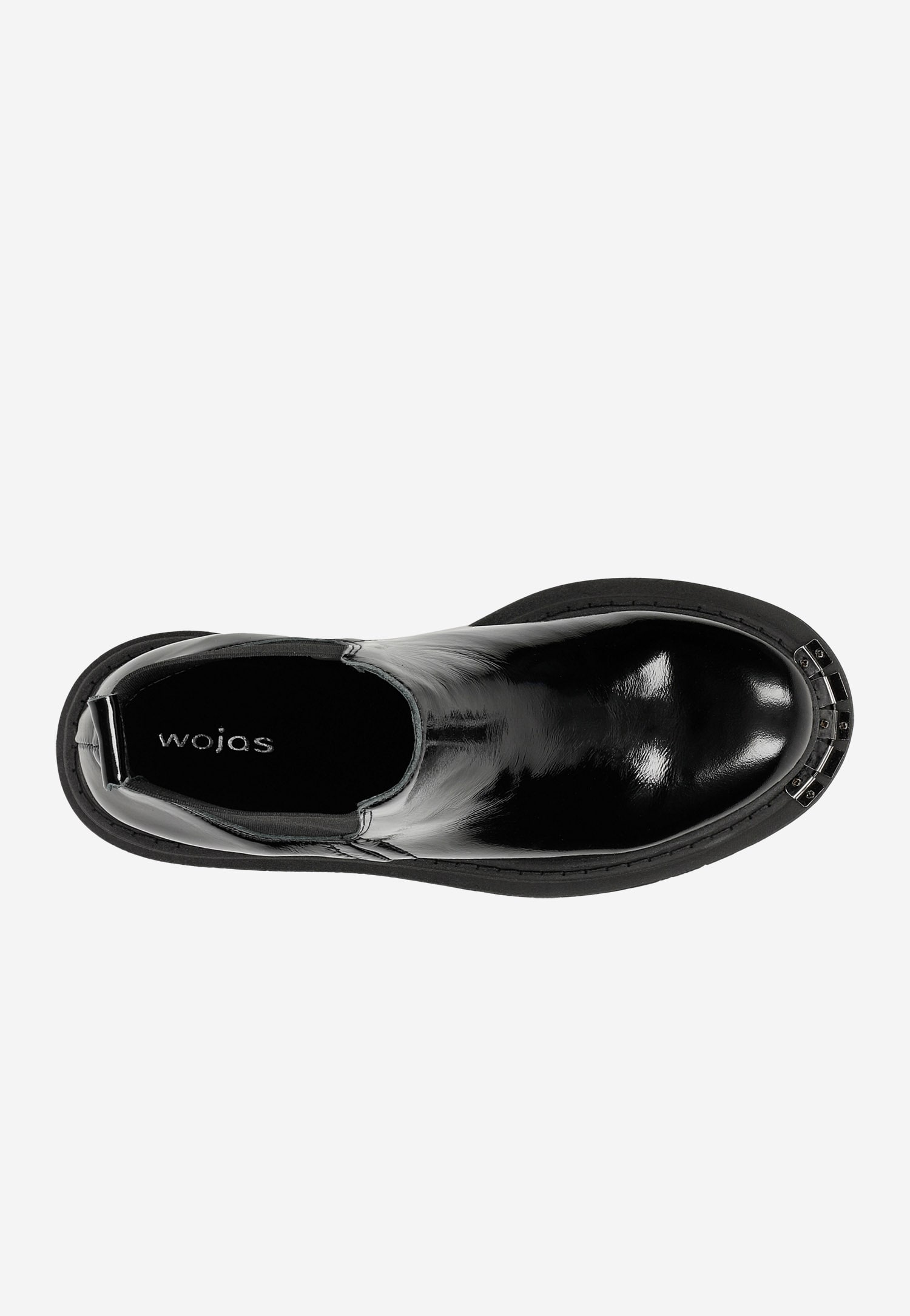 Czarne lakierowane sztyblety w stylu urban