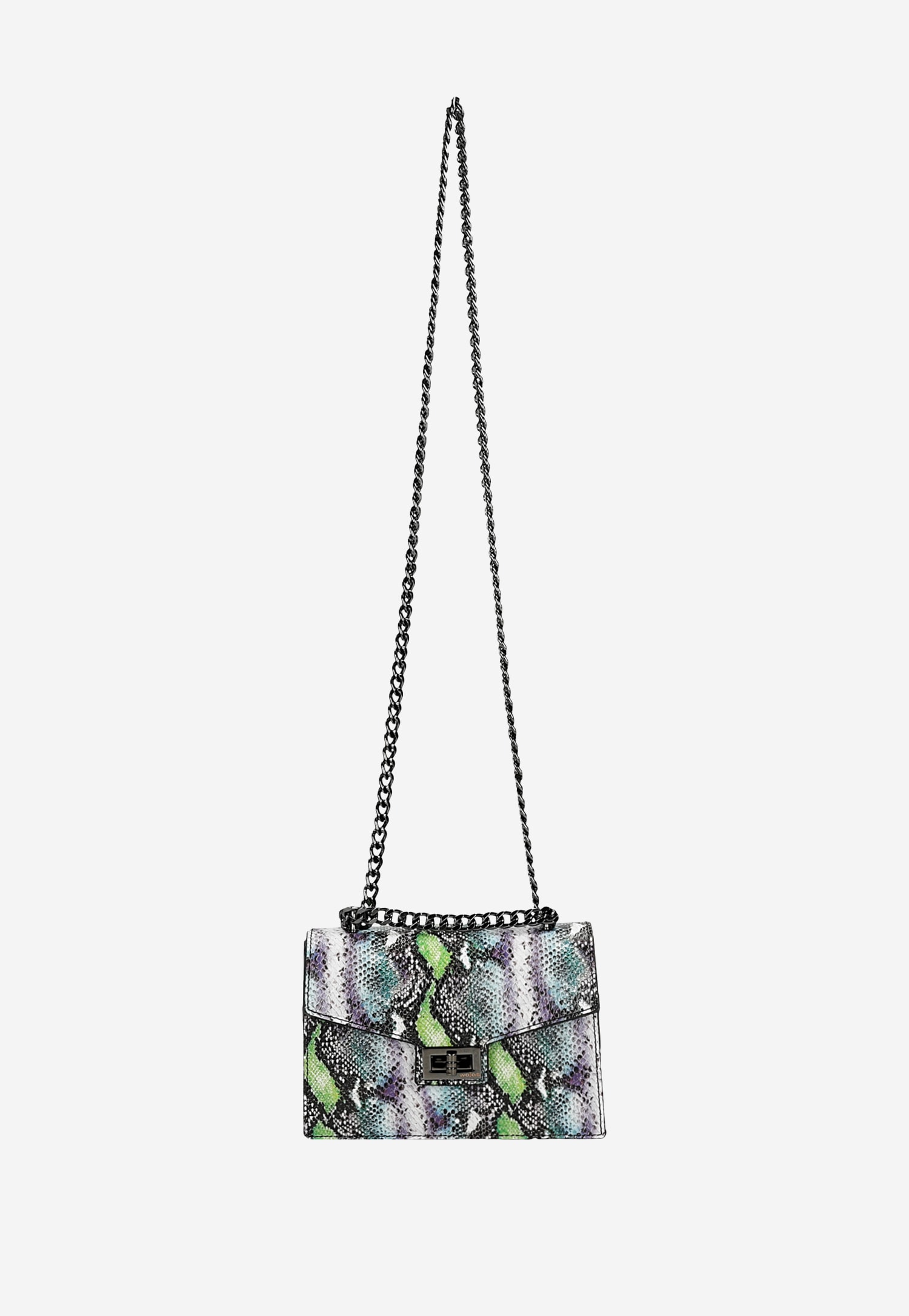 Wizytowa torebka damska z kolorowym zwierzęcym motywem