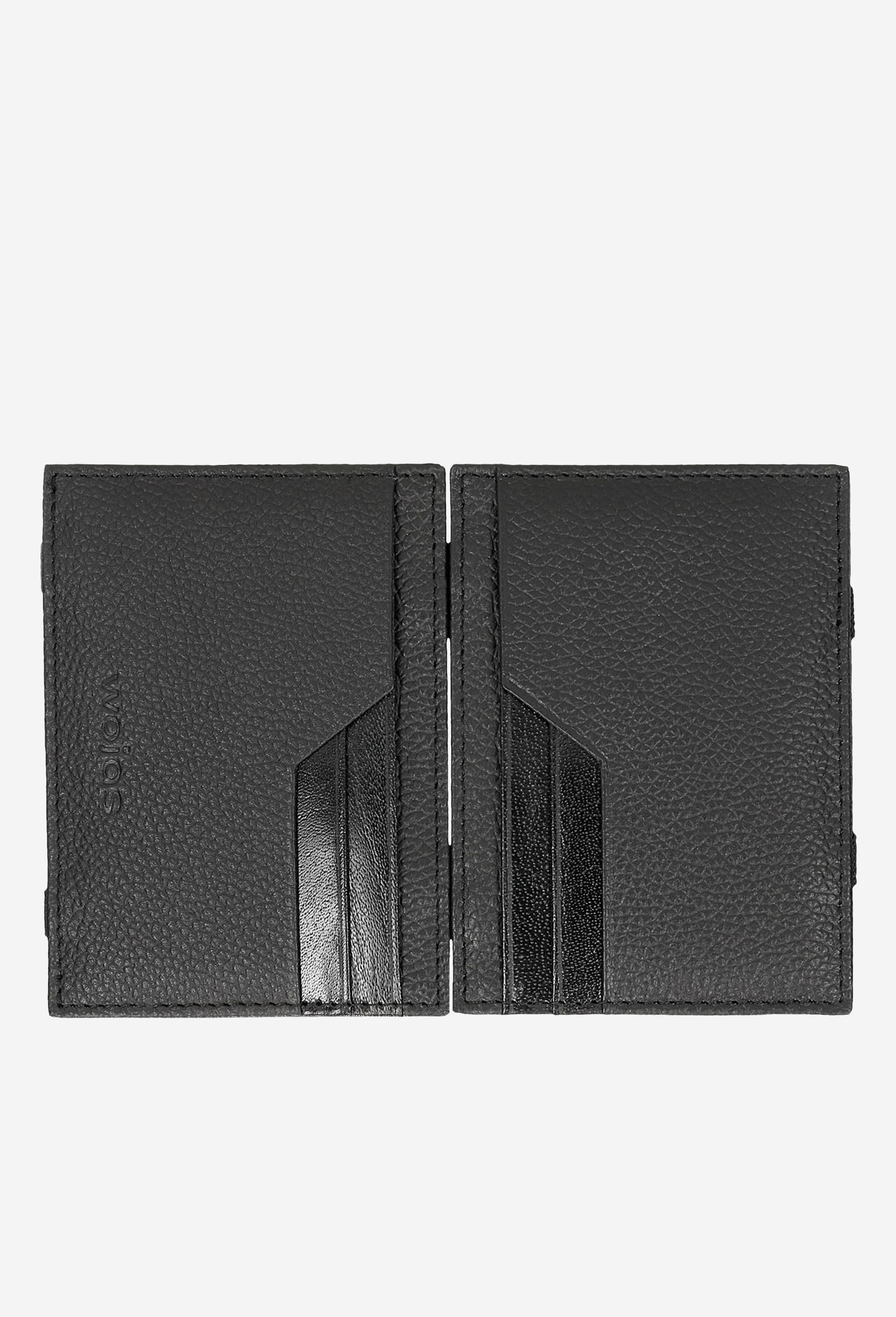 Czarny skórzany portfel męski z gumką