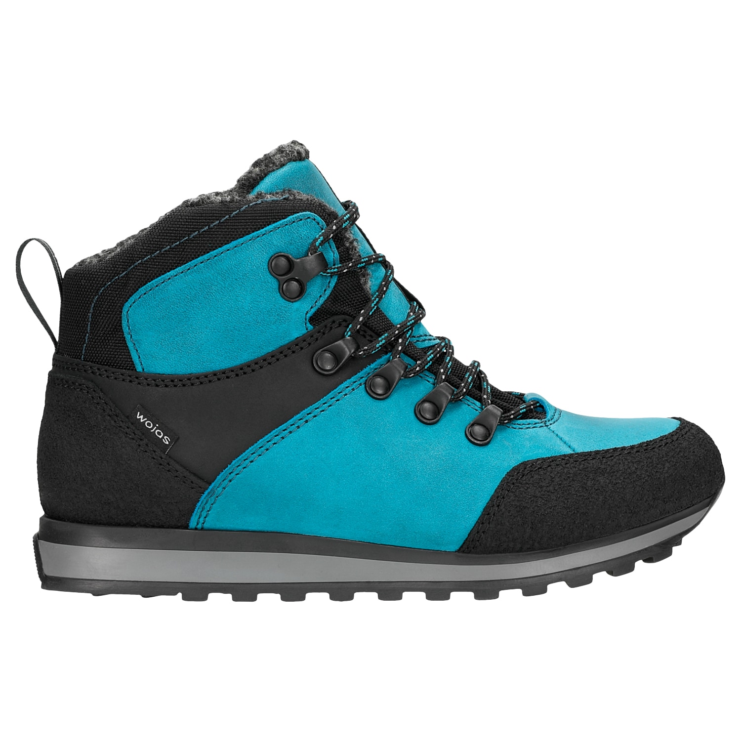 Czarno-amarantowe wysokie trekkingi damskie