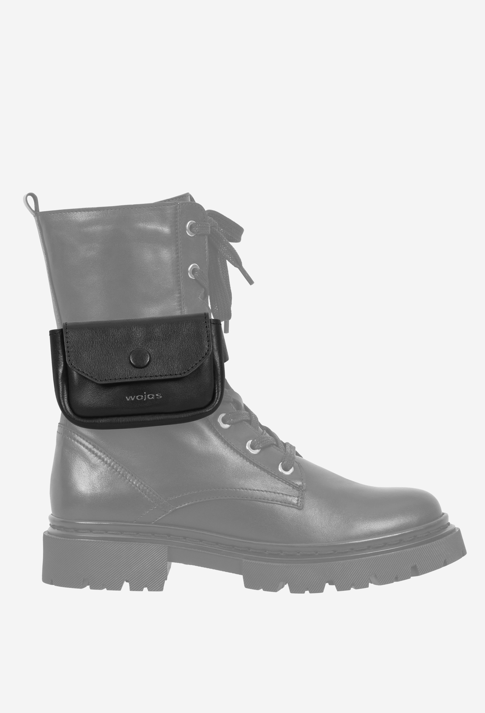 Czarna torebka na buty zapinana na zatrzask