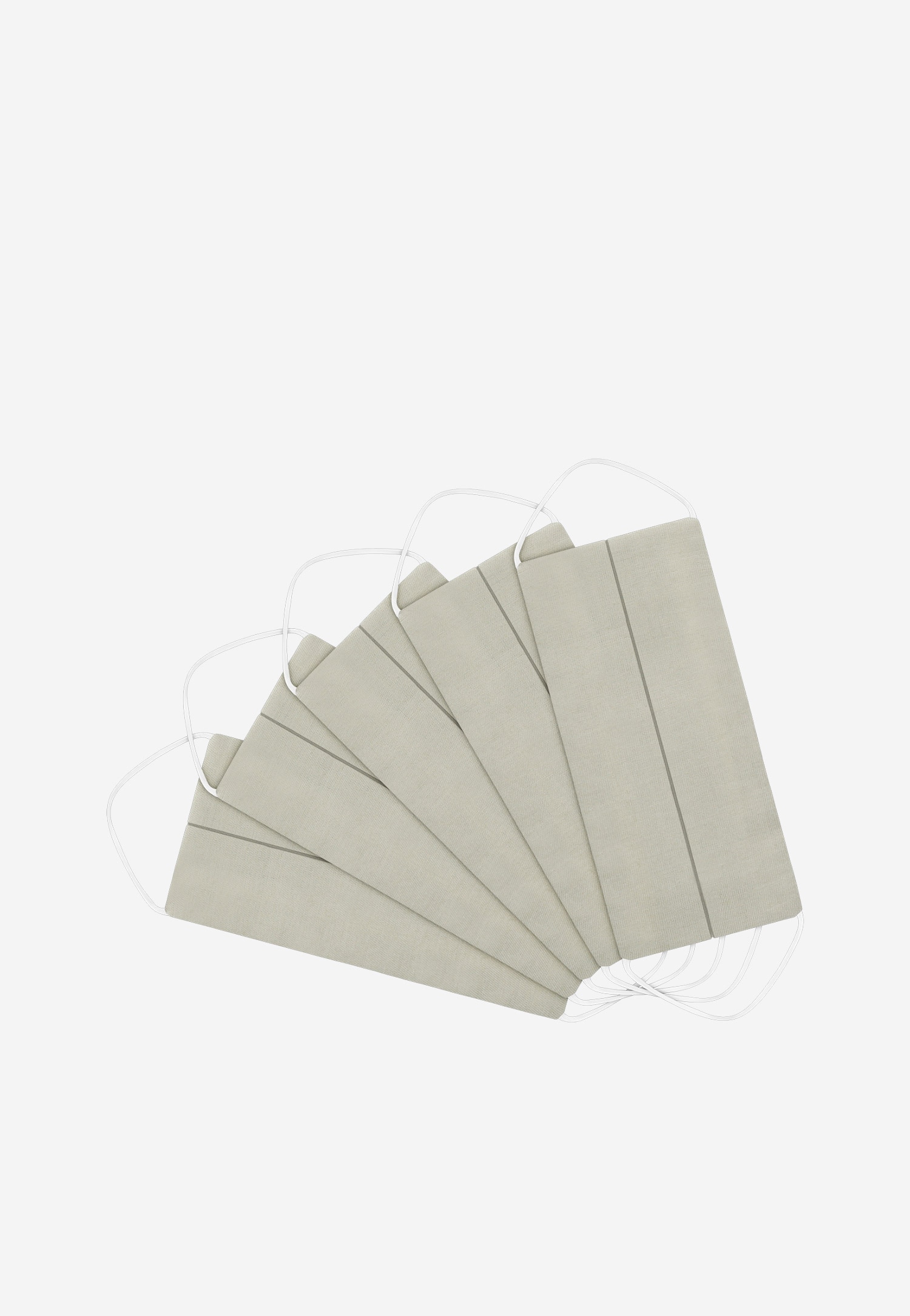 Beżowo-białe maseczki ochronne dwuwarstwowe 5-pak