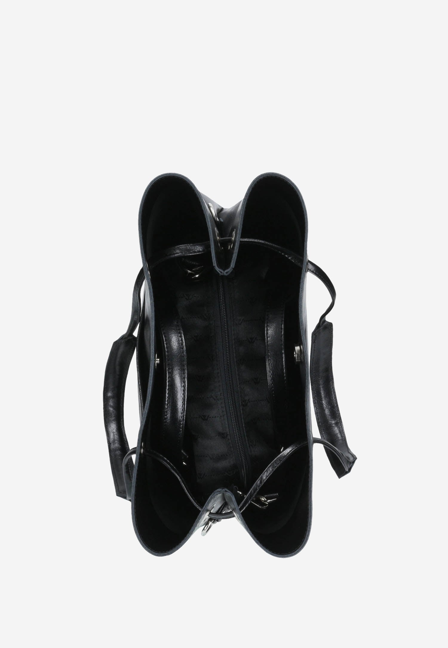 Brązowa duża torebka damska z zewnetrzną kieszenią