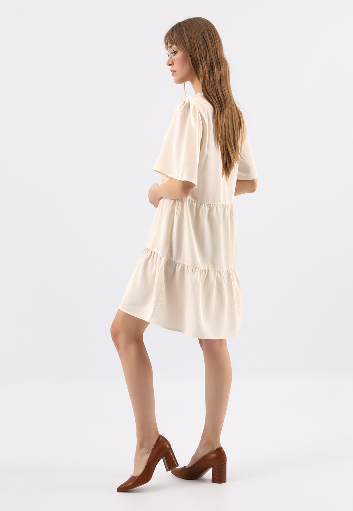 Brązowe czółenka damskie na obcasie