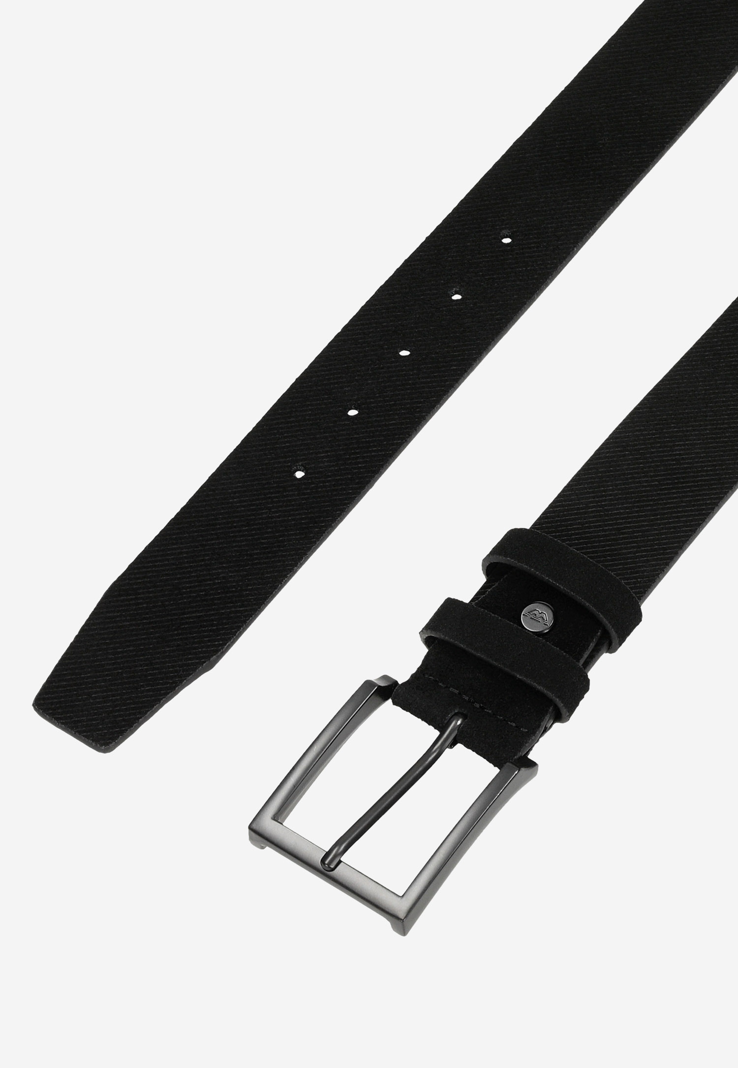 Czarny pasek męski z teksturą na skórze