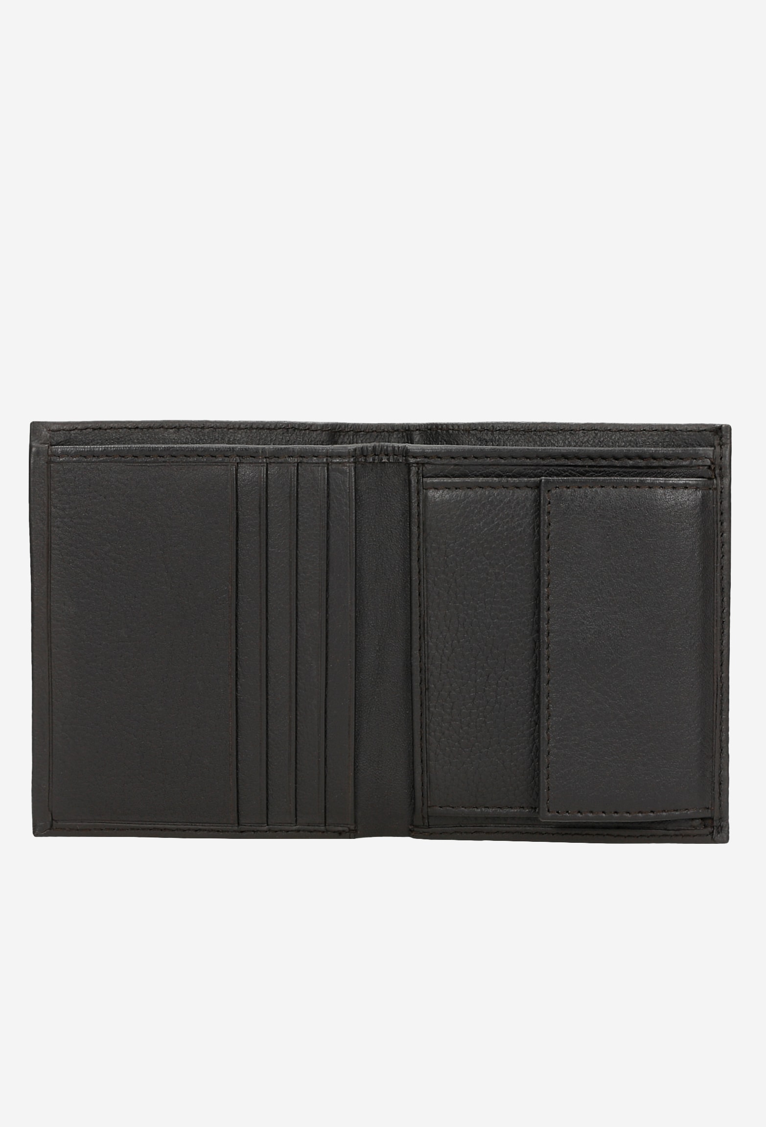 Ciemnobrązowy portfel męski ze skóry licowej