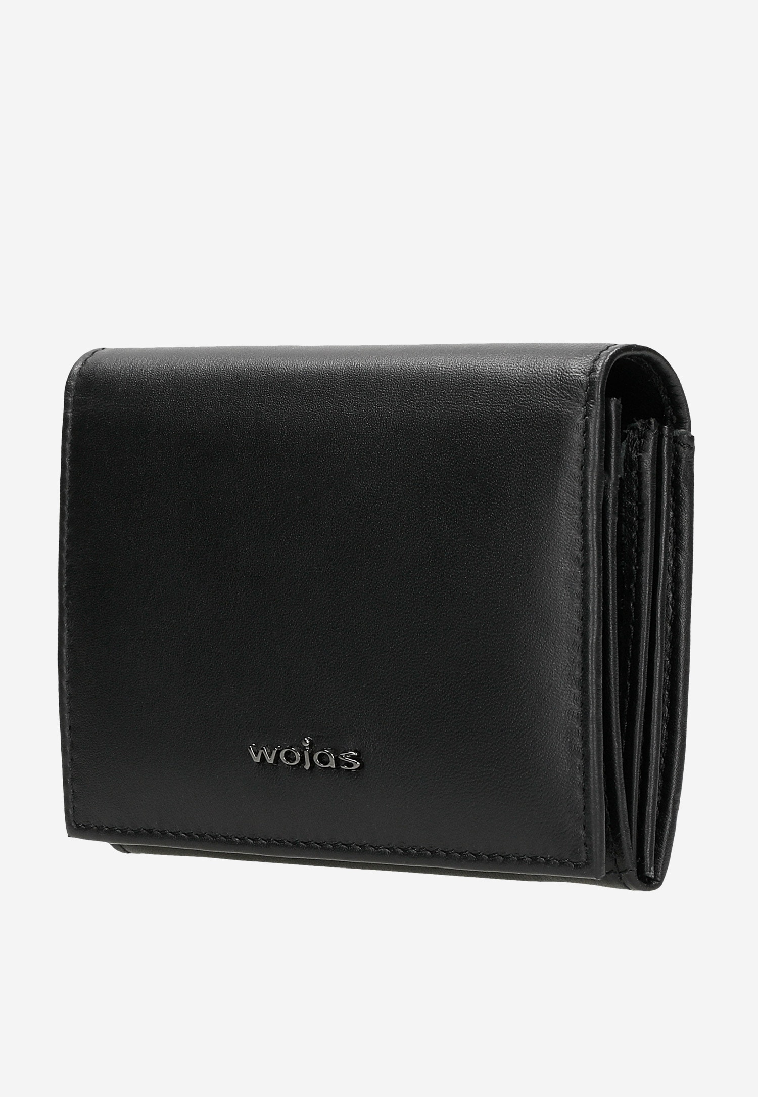 Czarny klasyczny portfel damski ze skóry licowej