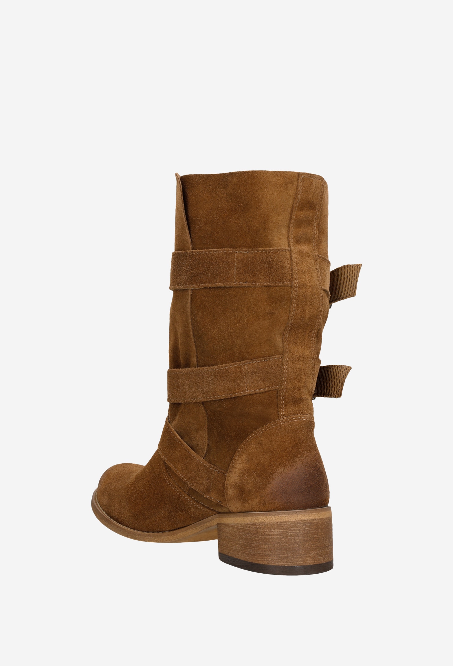 Wsuwane botki damskie w kolorze brązowym