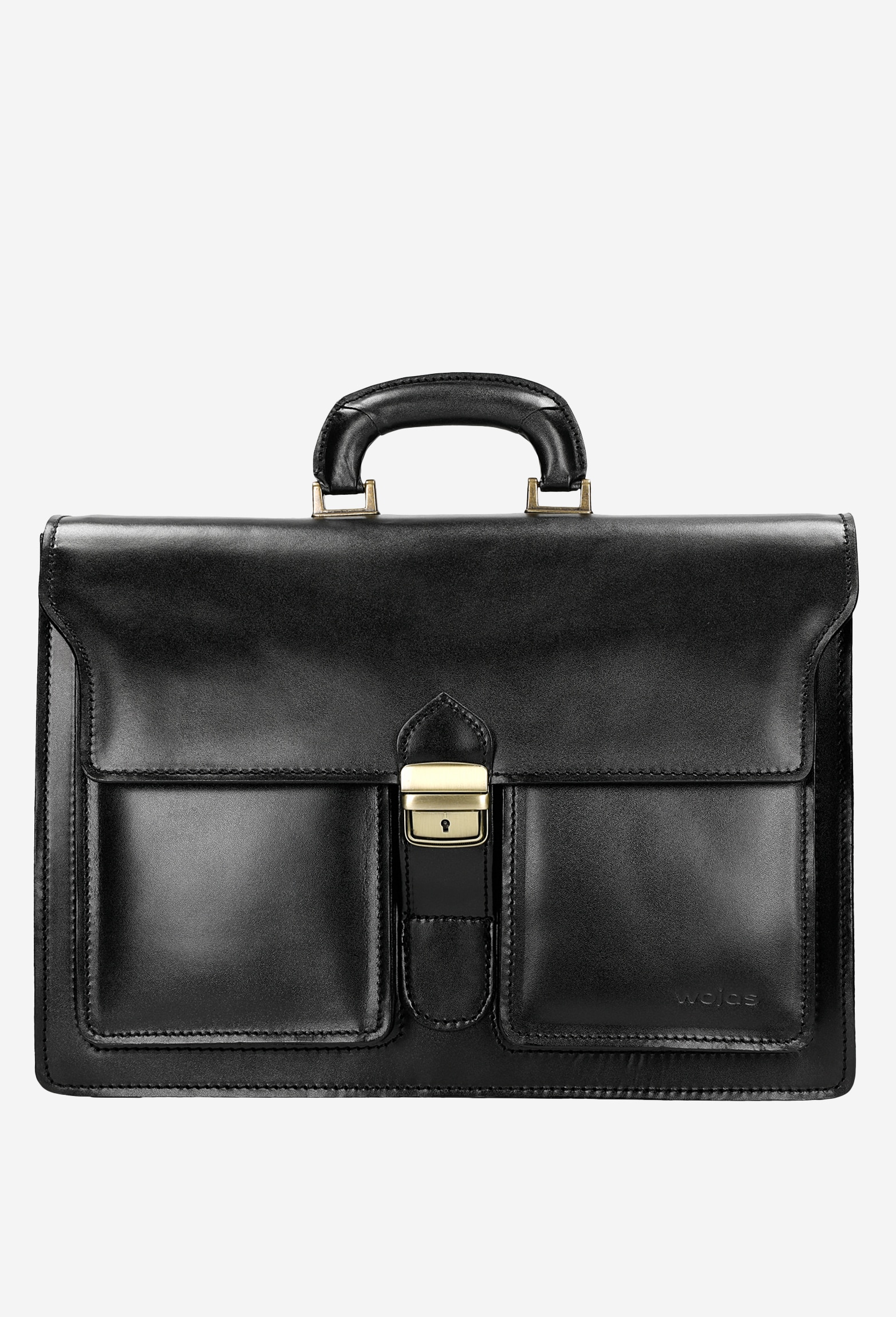 Czarna klasyczna teczka skórzana