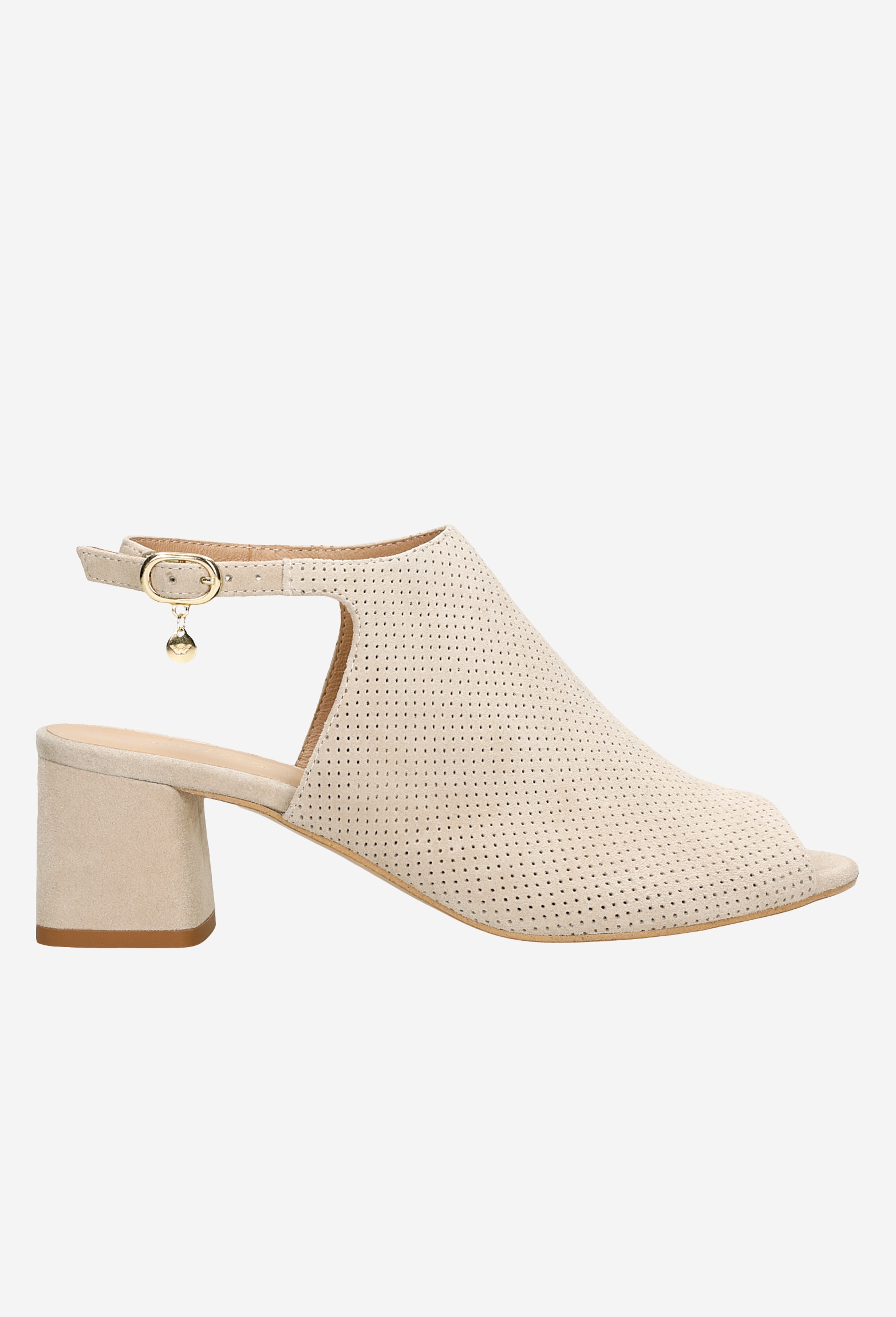 Beżowe sandały damskie na obcasie