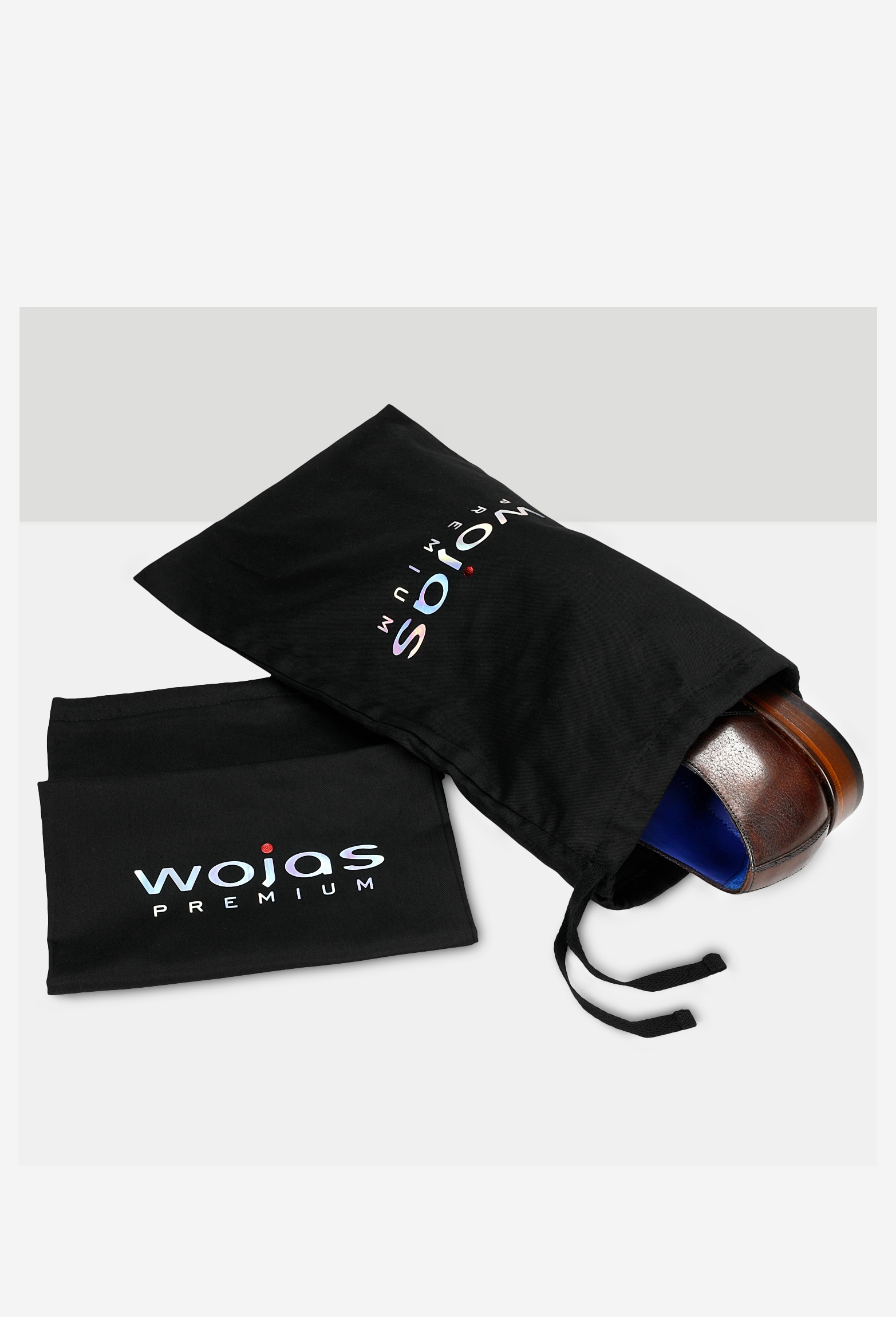 PREMIUM brązowe wizytowe półbuty męskie z niebieskim wnętrzem