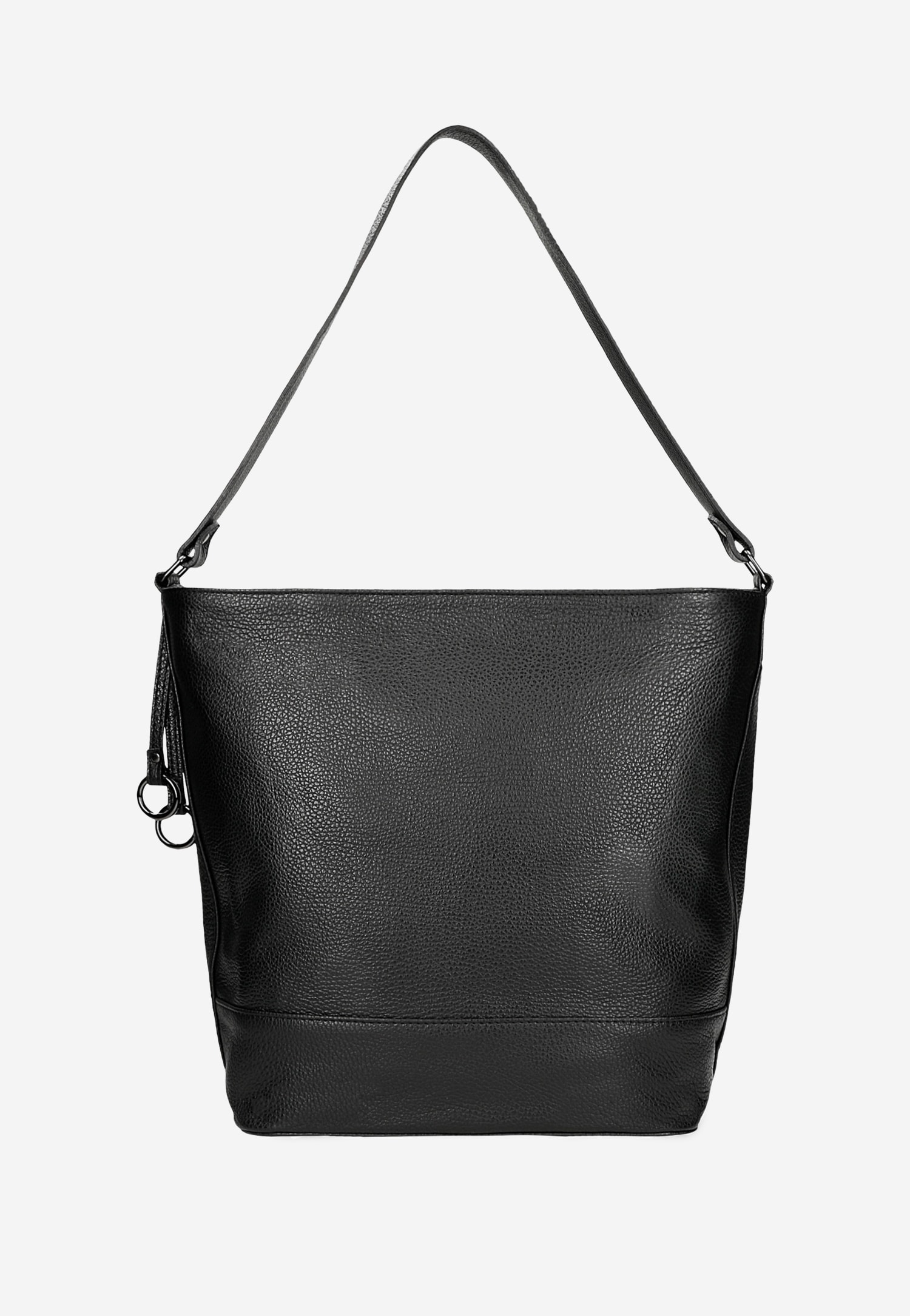 Czarna skórzana torebka z plecionym wzorem