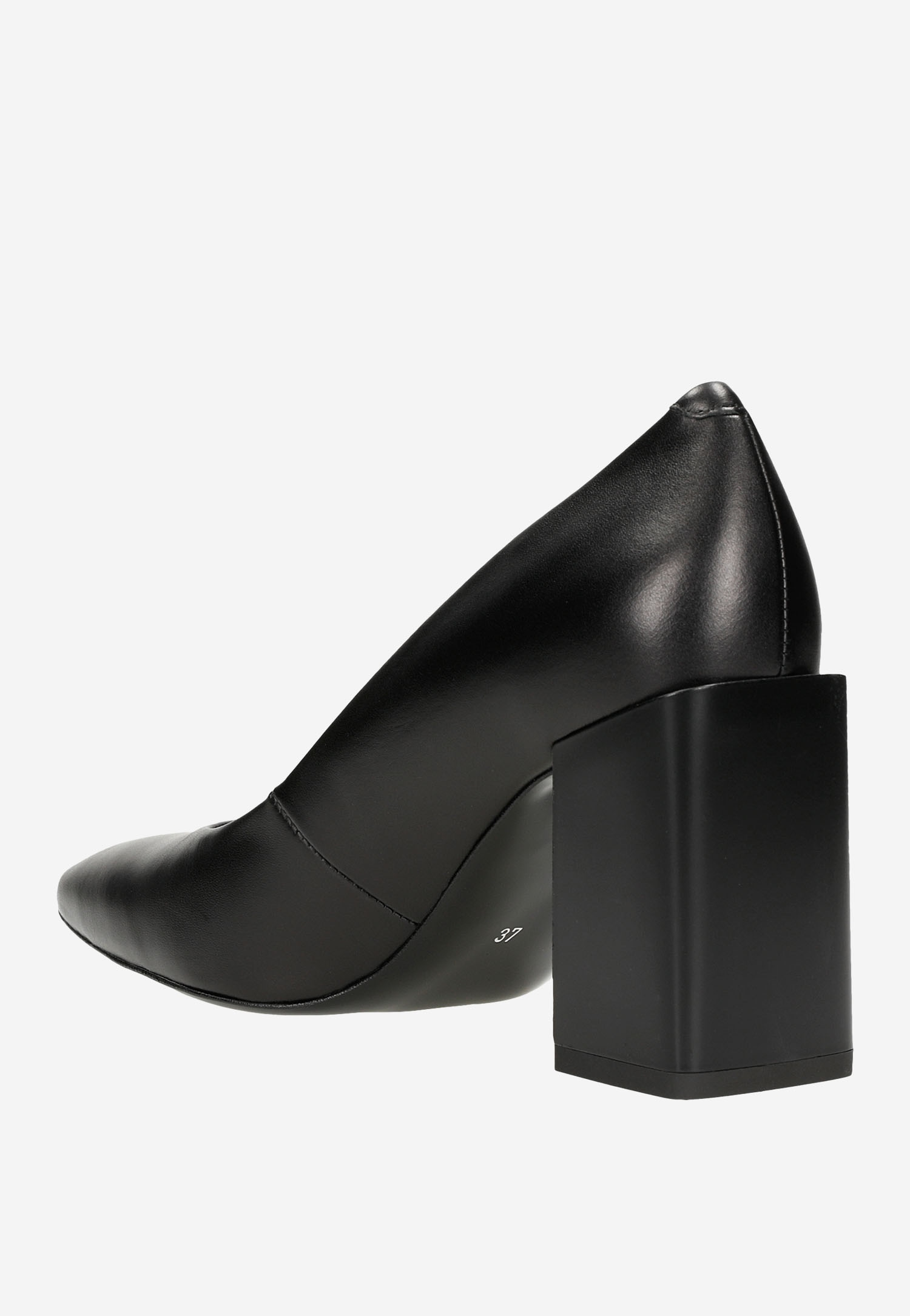 Klasyczne czarne czółenka damskie na słupku