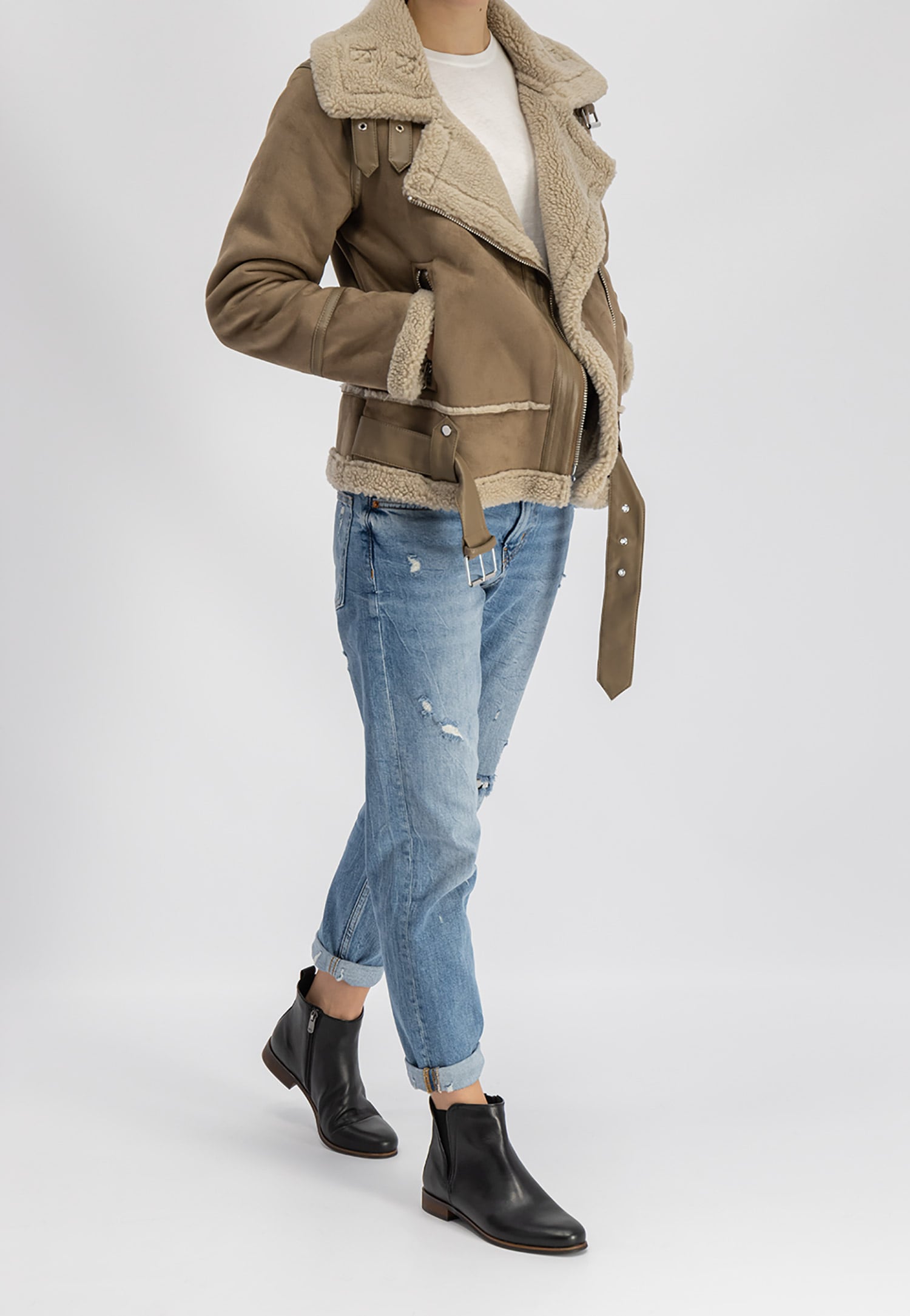 Czarne botki damskie zapinane na zamek