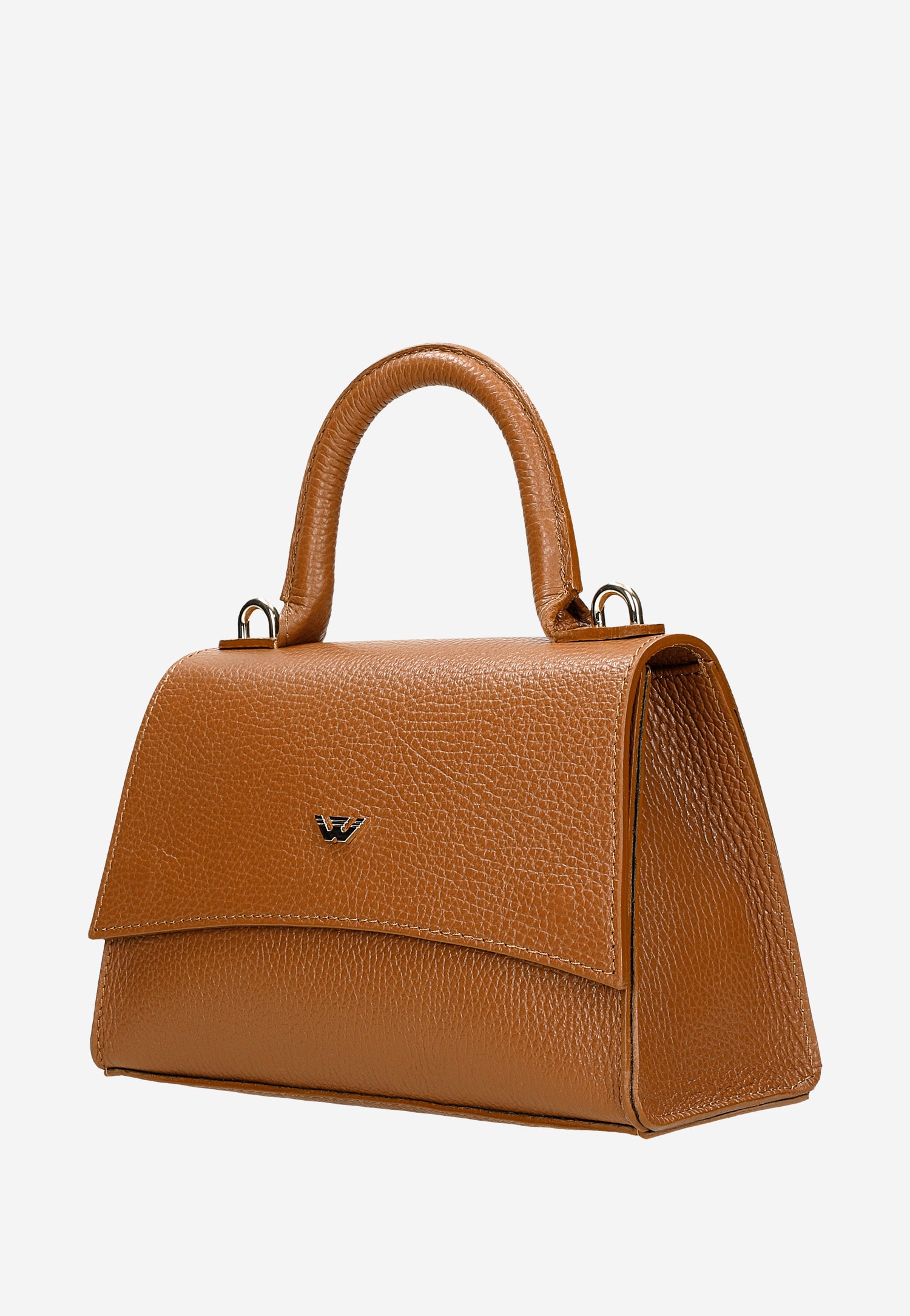 Jasnobrązowa torebka typu kuferek