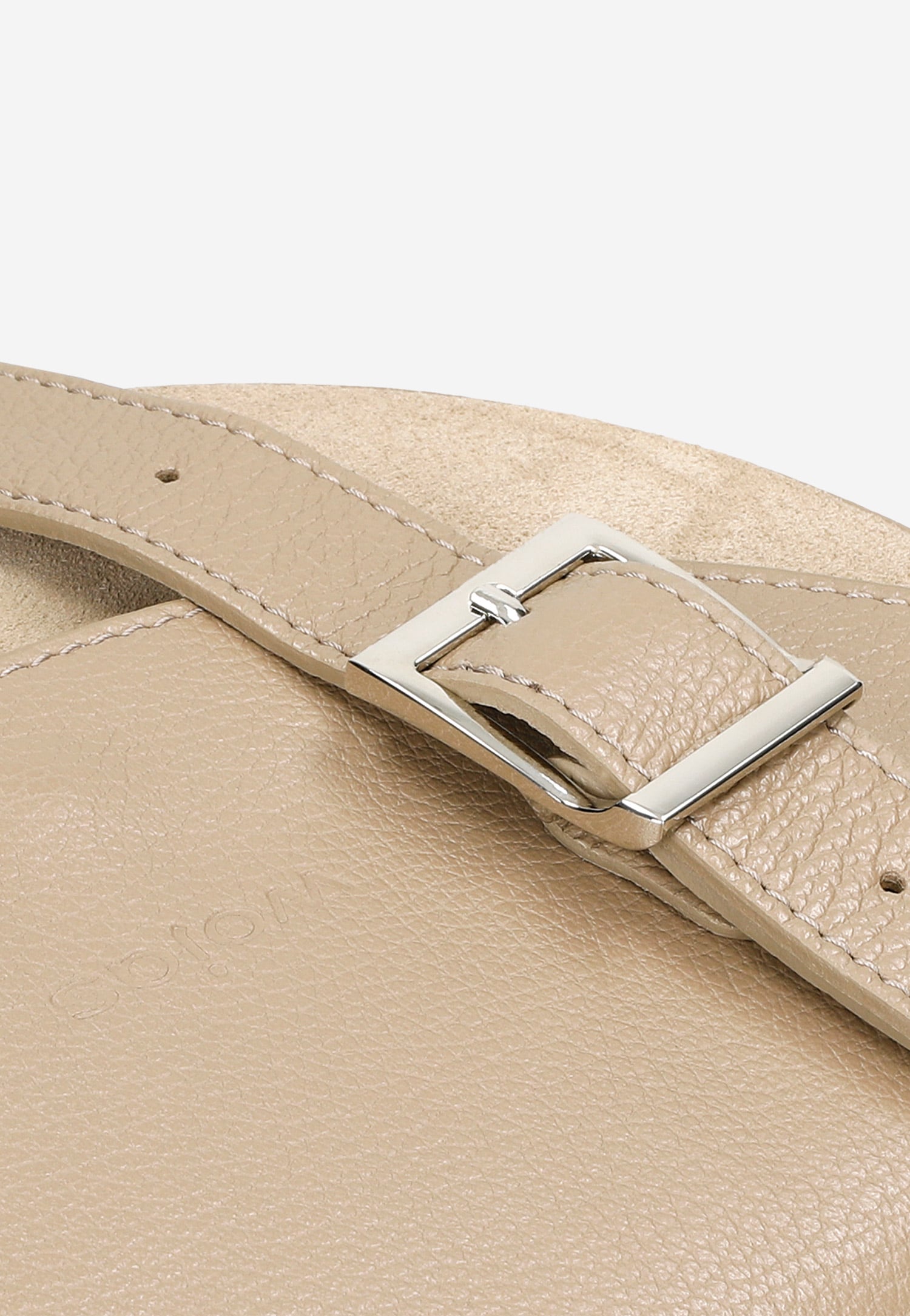 Mała beżowa torebka z połączenia skóry licowej i dwoiny welurowej