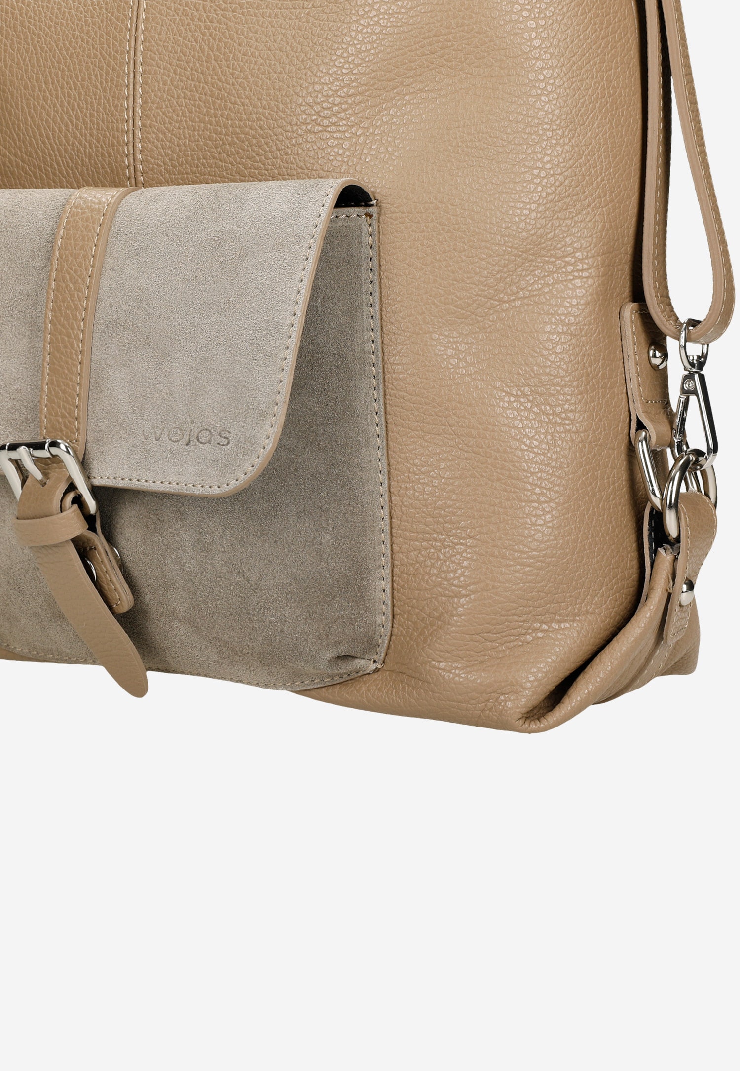 Beżowa skórzana torebka plecak 2w1