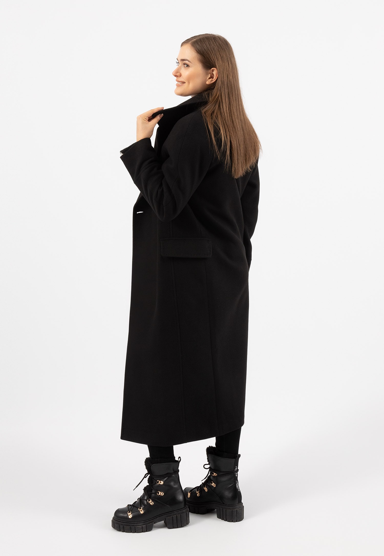 RELAKS beżowe trzewiki damskie z białym kożuszkiem i podeszwą trepową