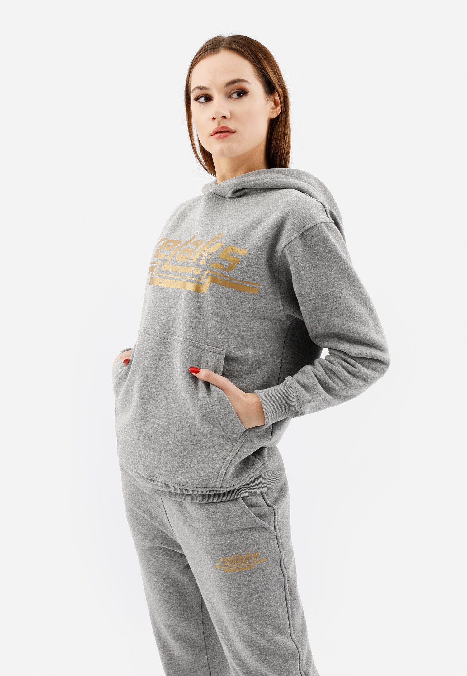 Czarna bluza damska z kapturem RELAKS