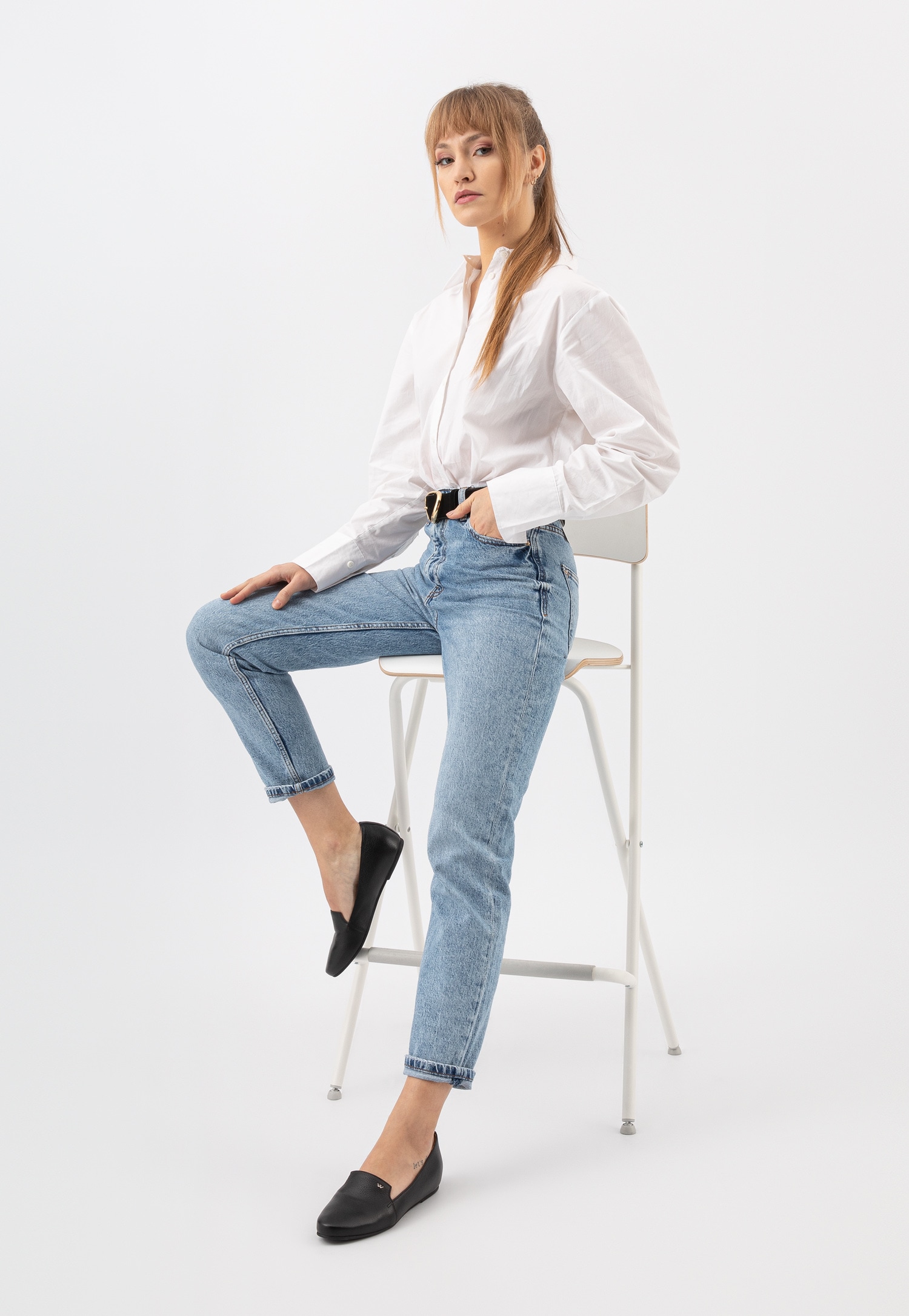 Czarne lordsy damskie na płaskiej podeszwie