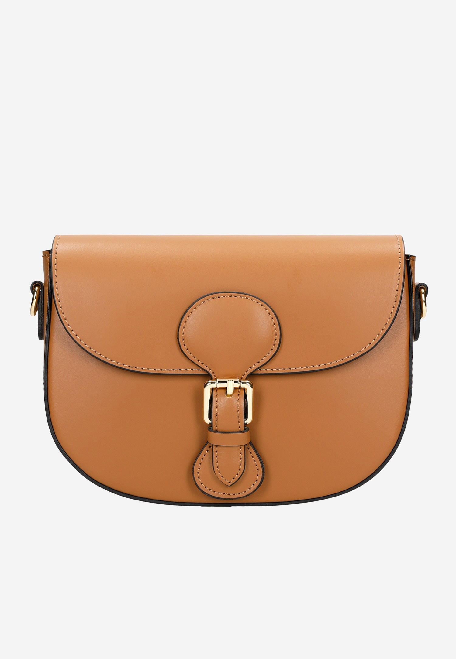 Brązowa skórzana torebka damska saddle bag