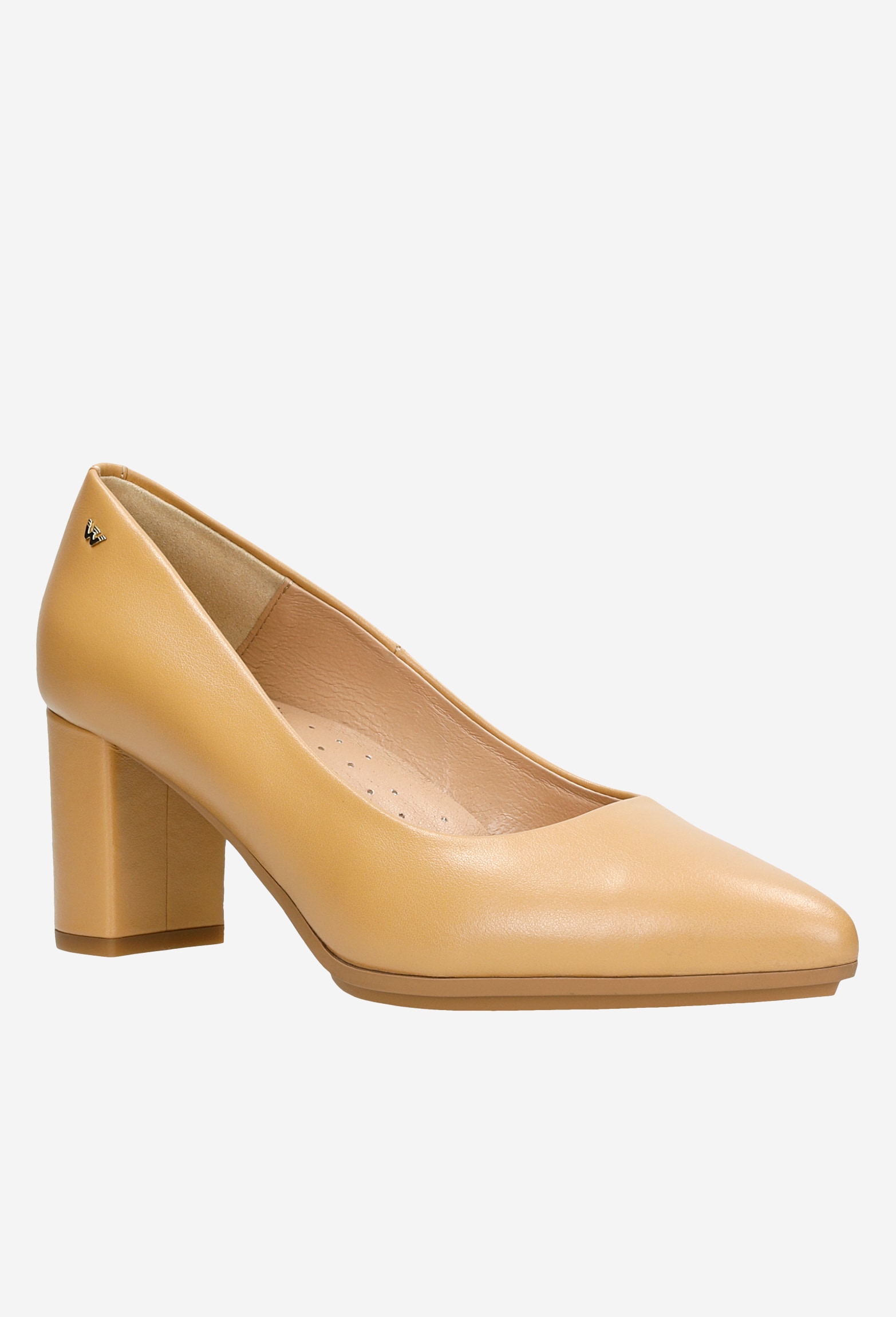 Beżowe czółenka damskie ze skóry licowej | comfort