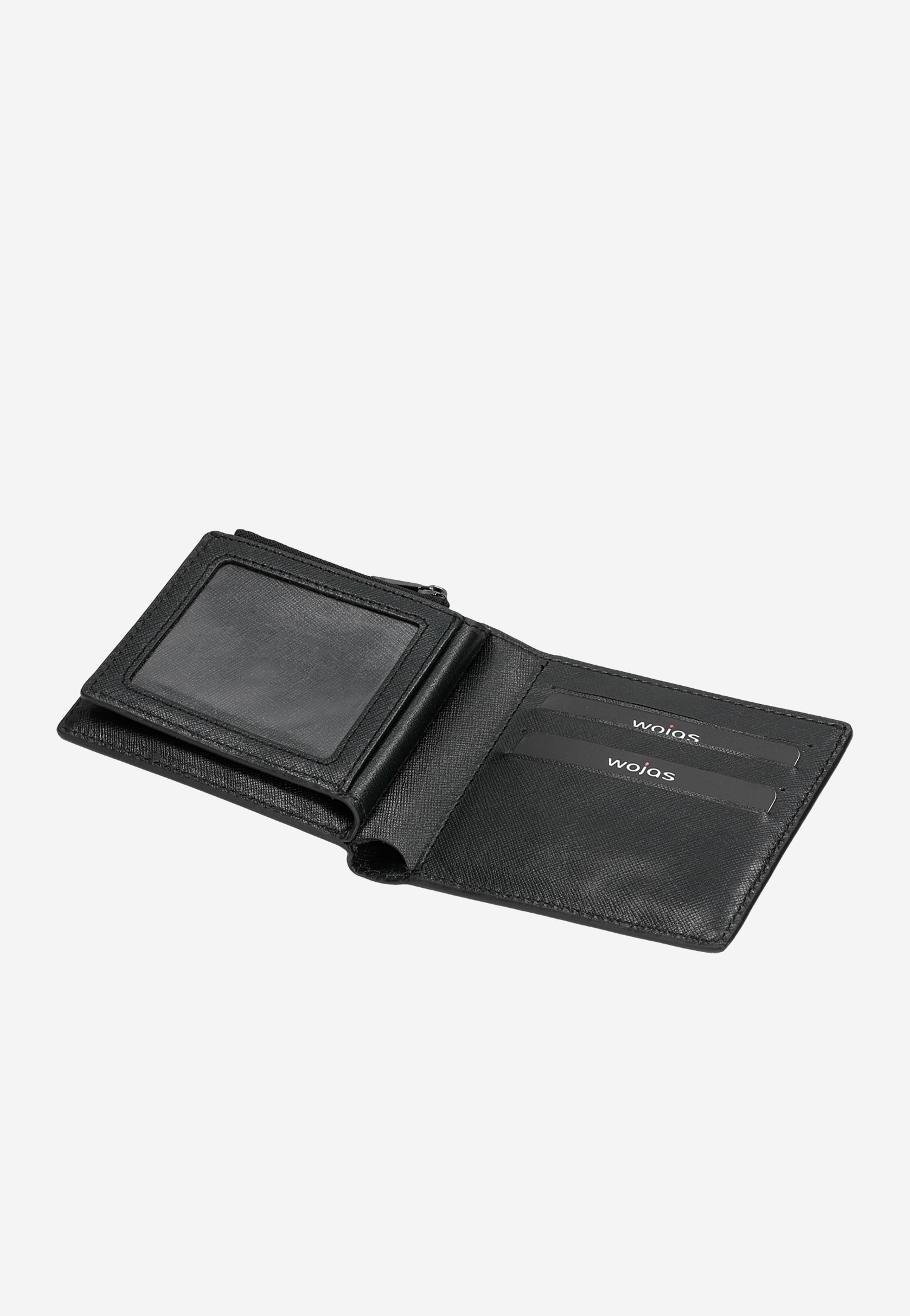 Klasyczny czarny portfel męski ze skóry licowej